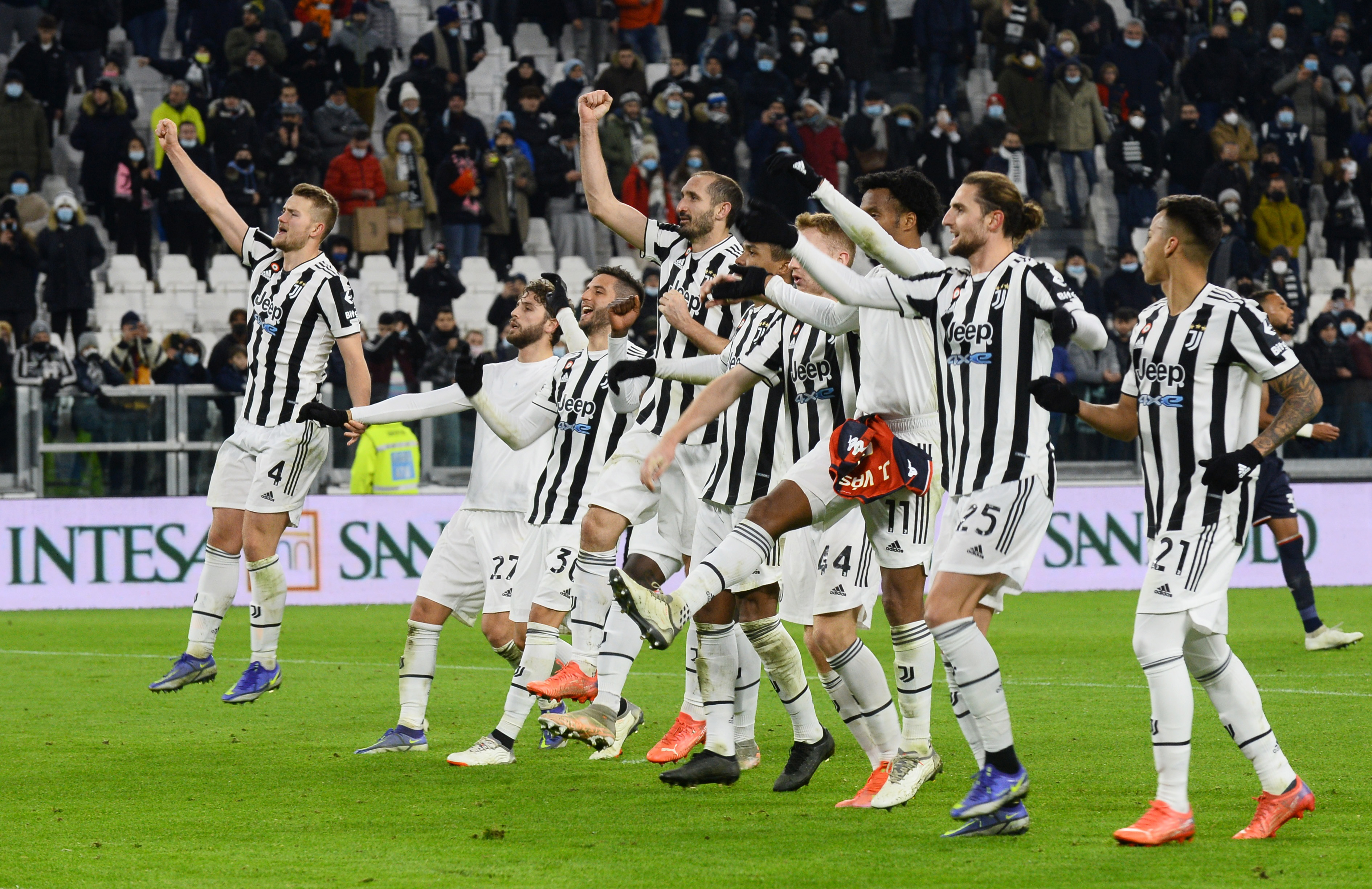 Juventus soccer team celebrate after winning the Italian Second