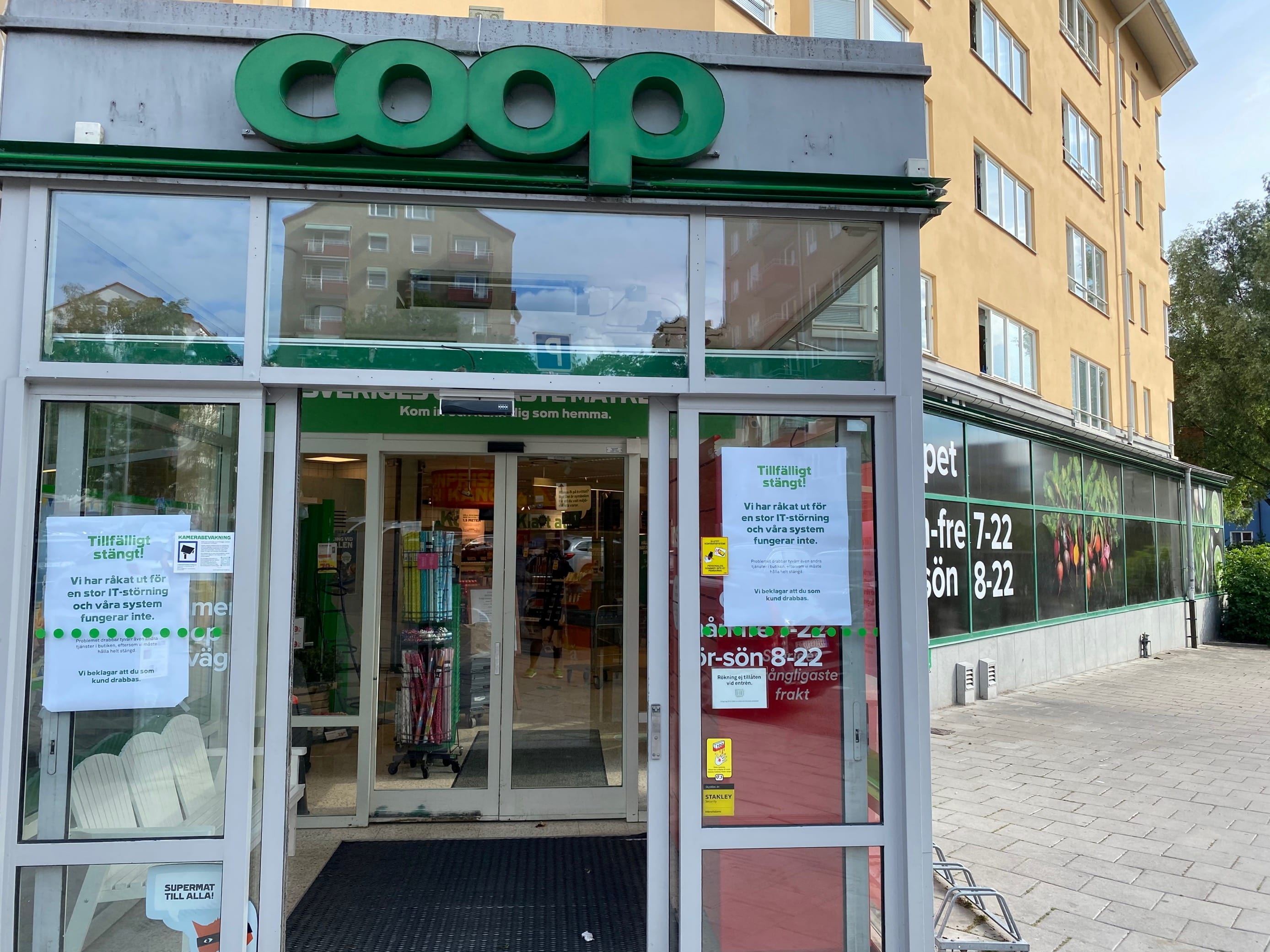 A view of a Coop grocery store as hundreds of Coop grocery stores were shuttered after a ransomware attack compromised its computer systems in Stockholm, Sweden, July 5, 2021. REUTERS/Supantha Mukherjee