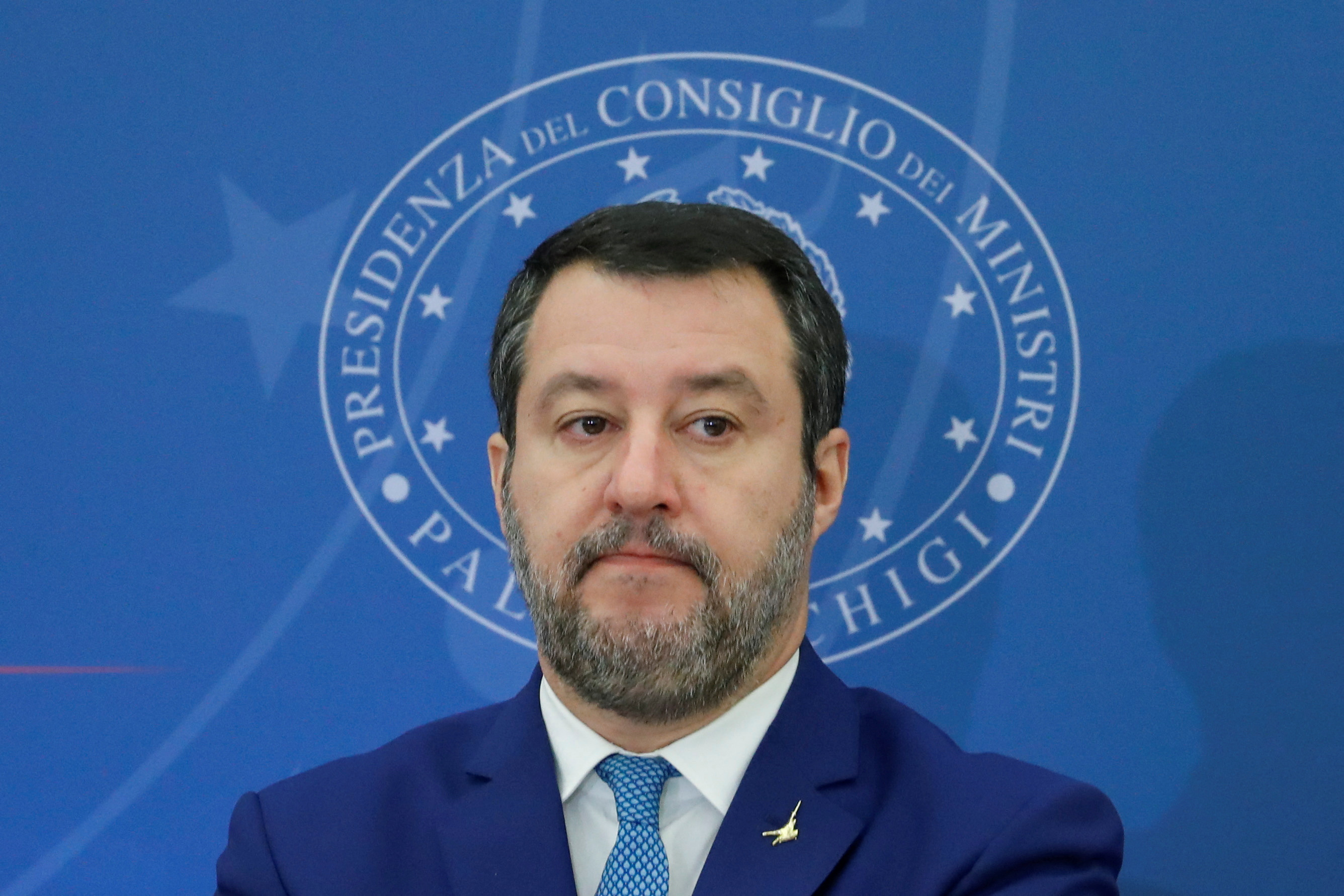 Italian Deputy PM Salvini attends news conference in Rome