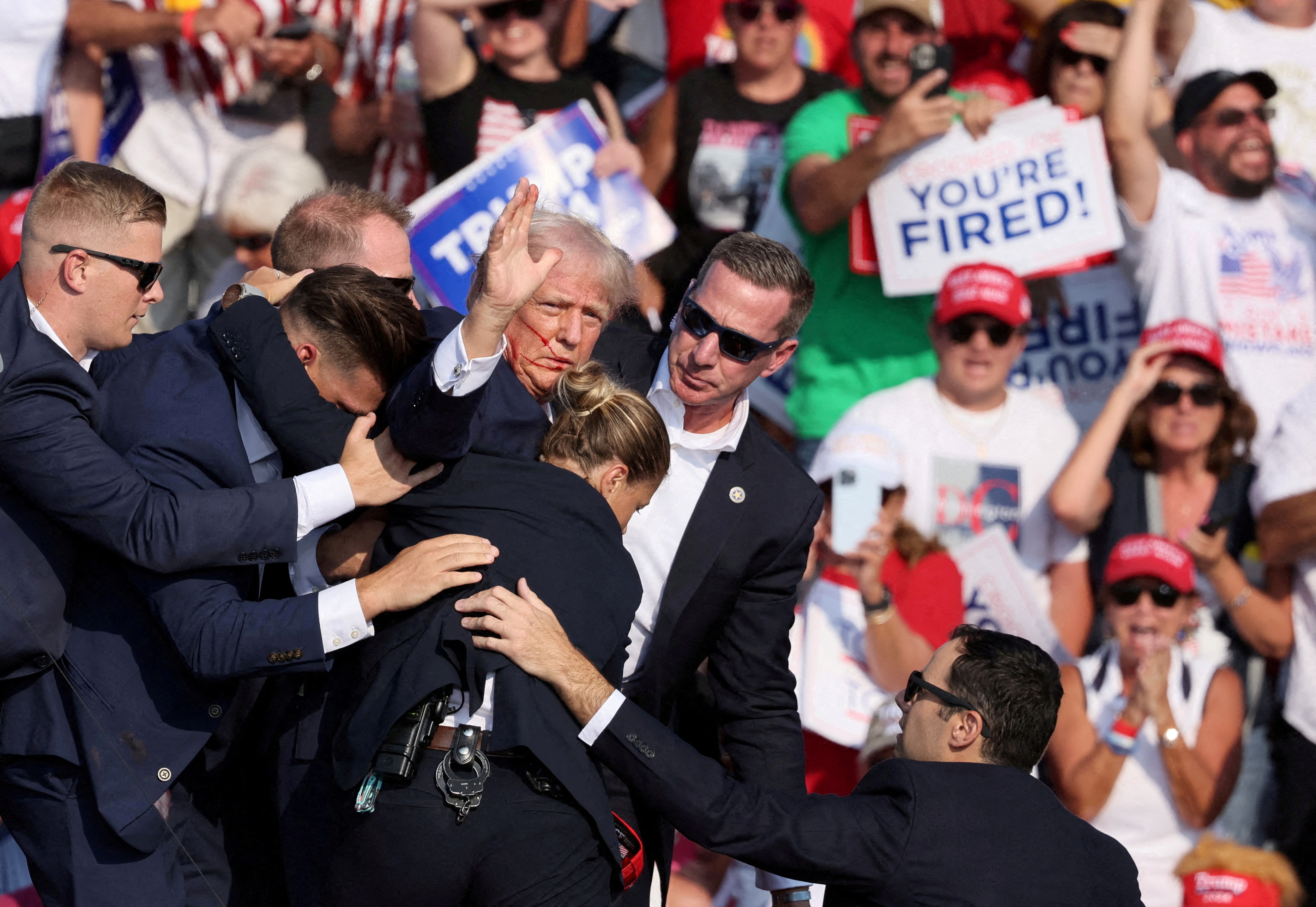 Republican presidential candidate Donald Trump holds a campaign rally in Butler