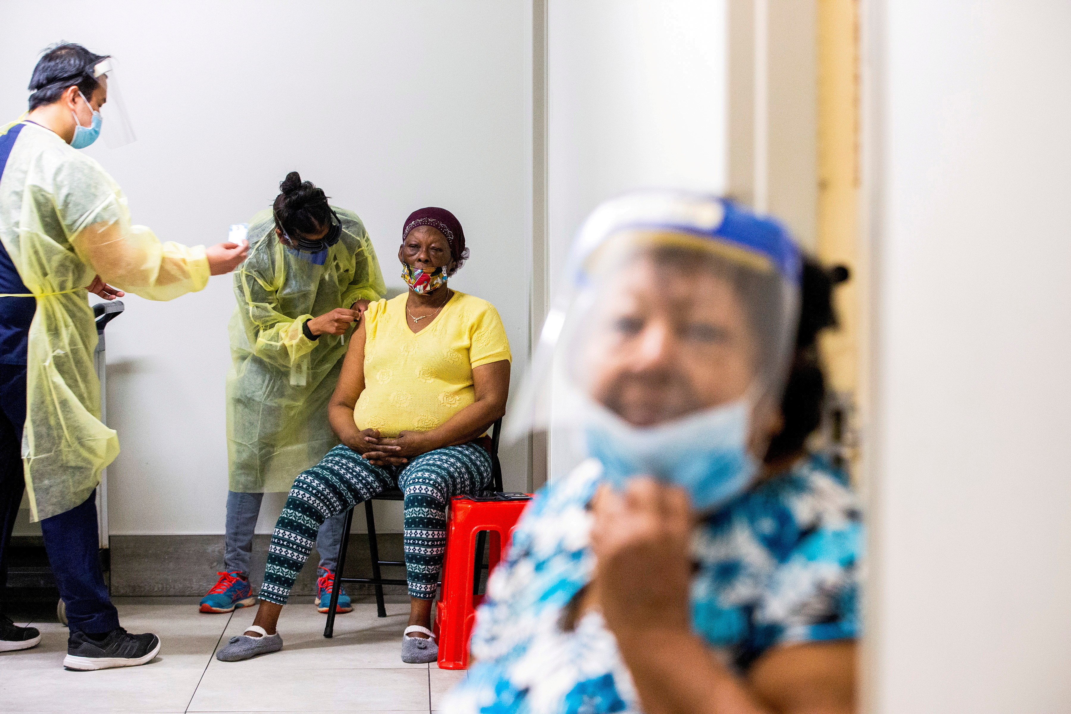 Moderna coronavirus disease vaccination at a Toronto Community Housing seniors building