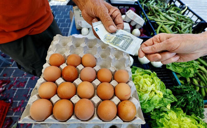 Eggs are on sale at a local market in Nice