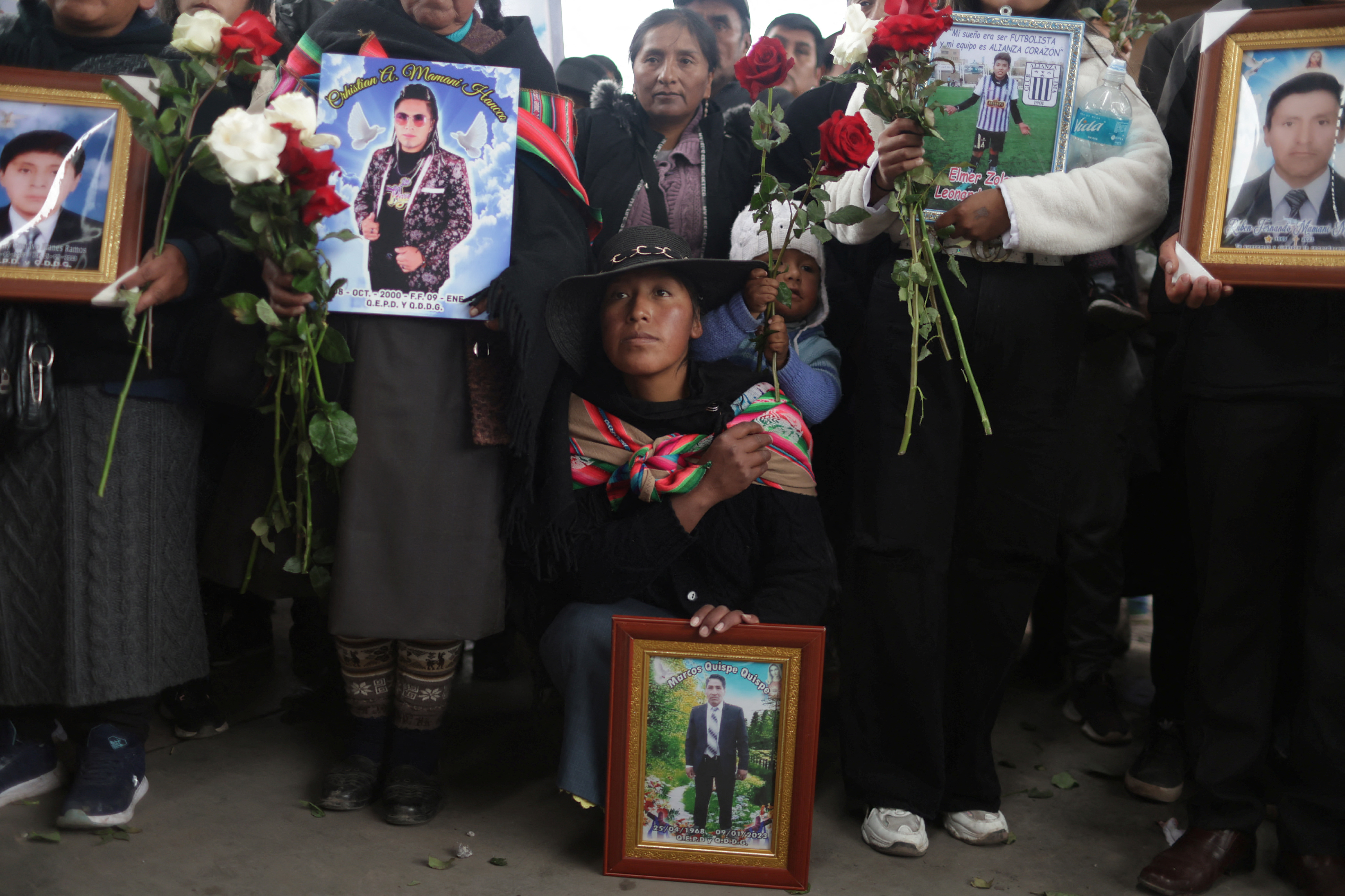 Relatives mourn victims one month after the deadliest clashes in anti-government protests against Peru's President Dina Boluarte, in Juliaca