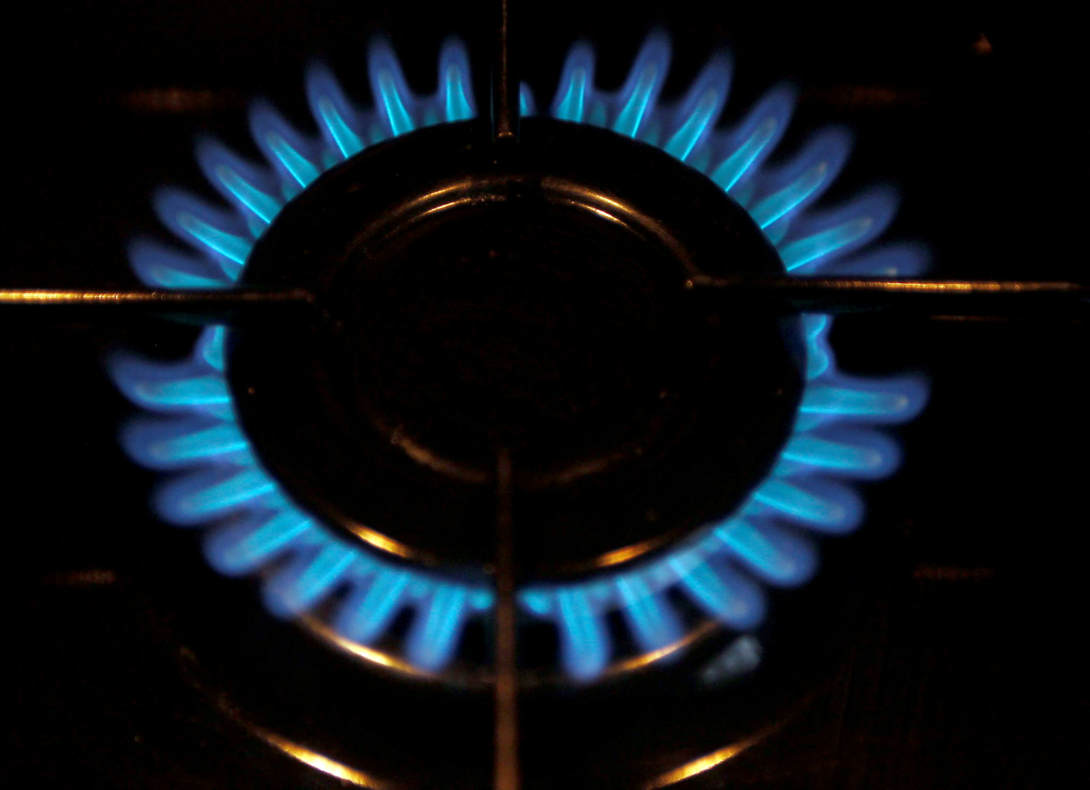 A gas burner is pictured on a cooker in a private home