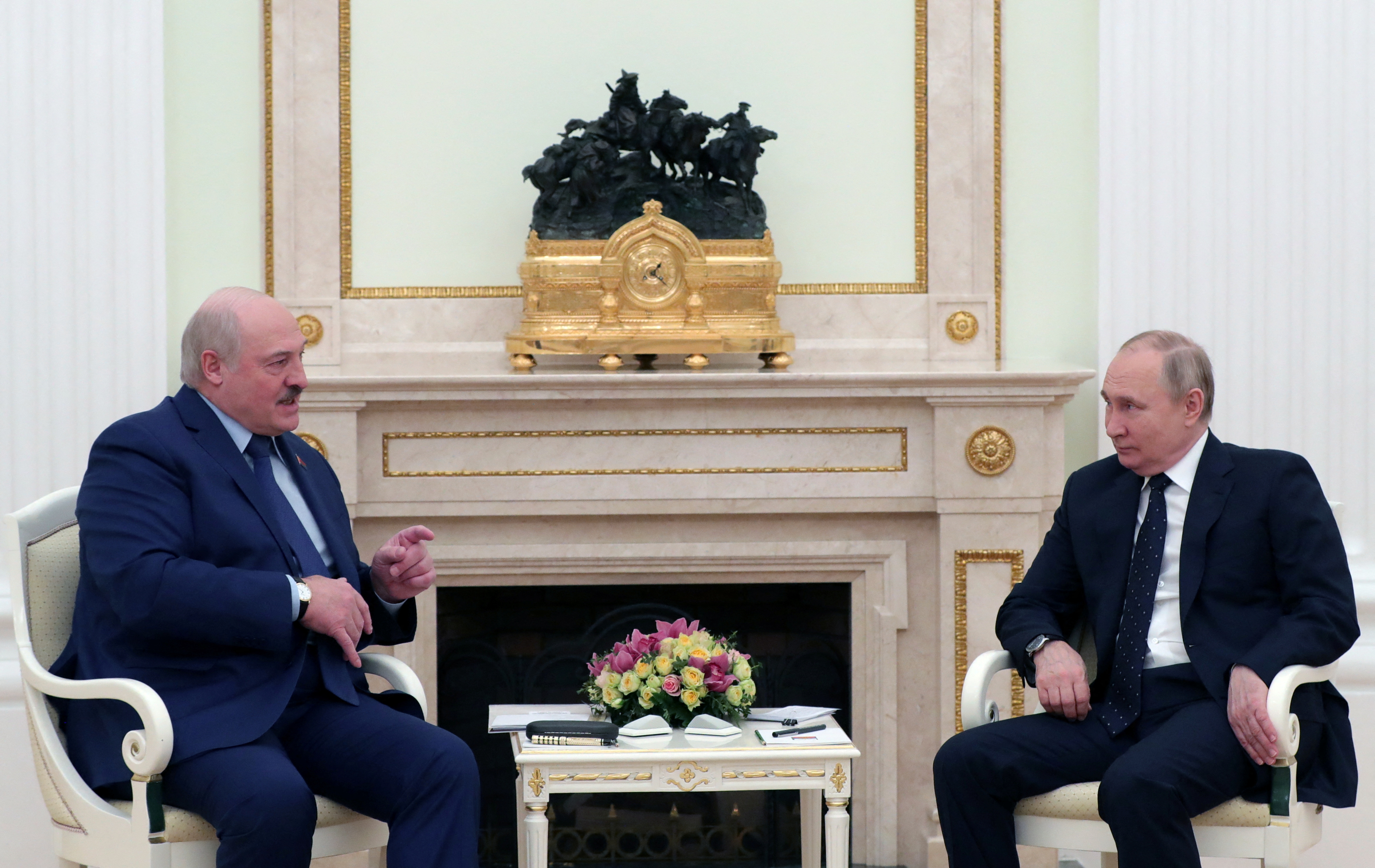 Russian President Vladimir Putin meets with Belarusian President Alexander Lukashenko in Moscow