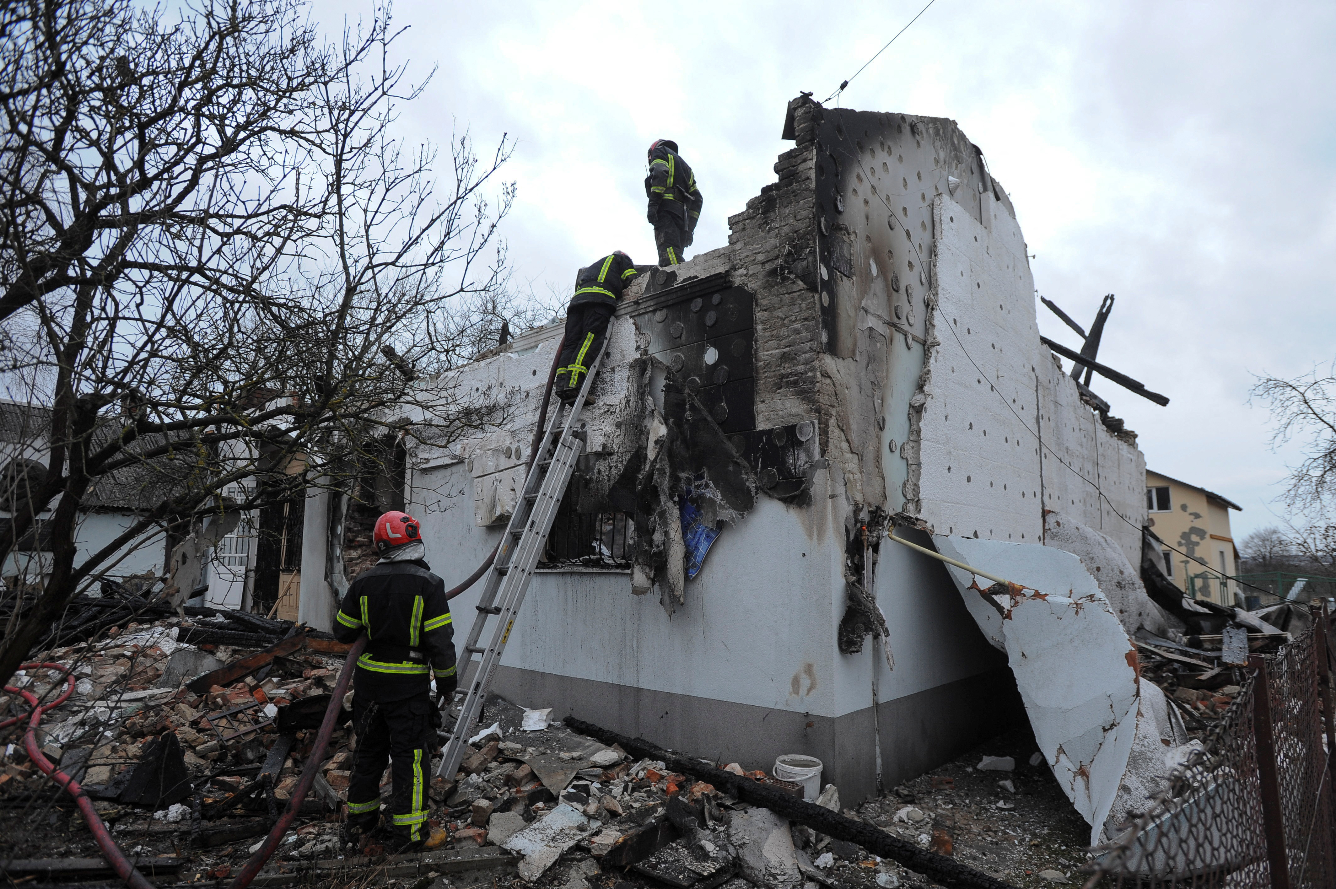 Aftermath of a Russian drone attack in Lviv