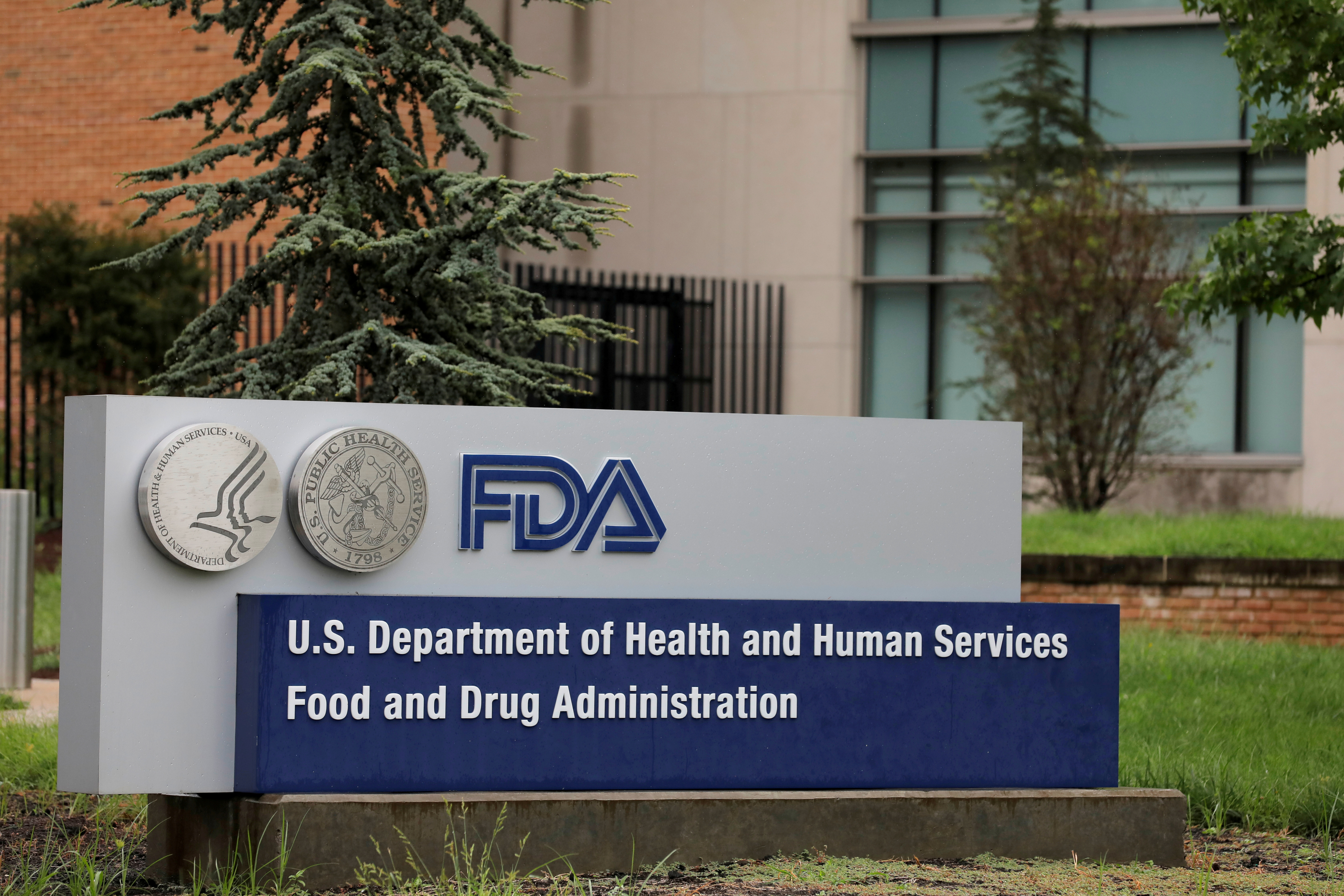 FILE PHOTO: Signage is seen outside of FDA headquarters in White Oak, Maryland