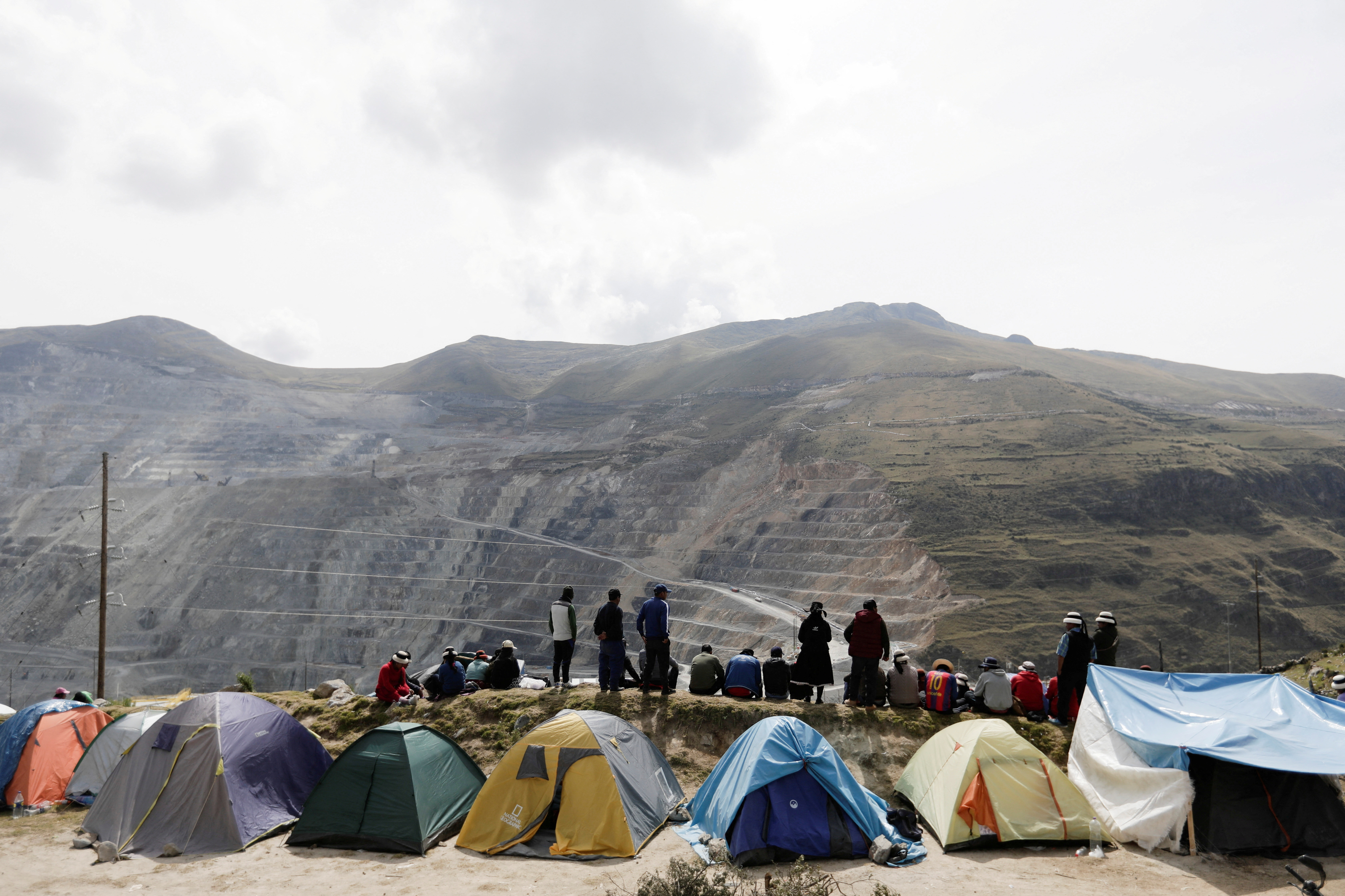 Peru communities camp on the property of Las Bambas copper mine