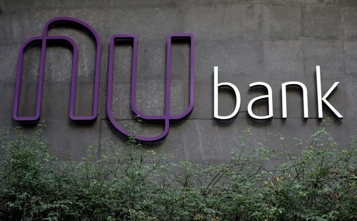 The logo of Nubank, a Brazilian FinTech startup, is pictured at the bank's headquarters in Sao Paulo, Brazil June 19, 2018.  REUTERS/Paulo Whitaker