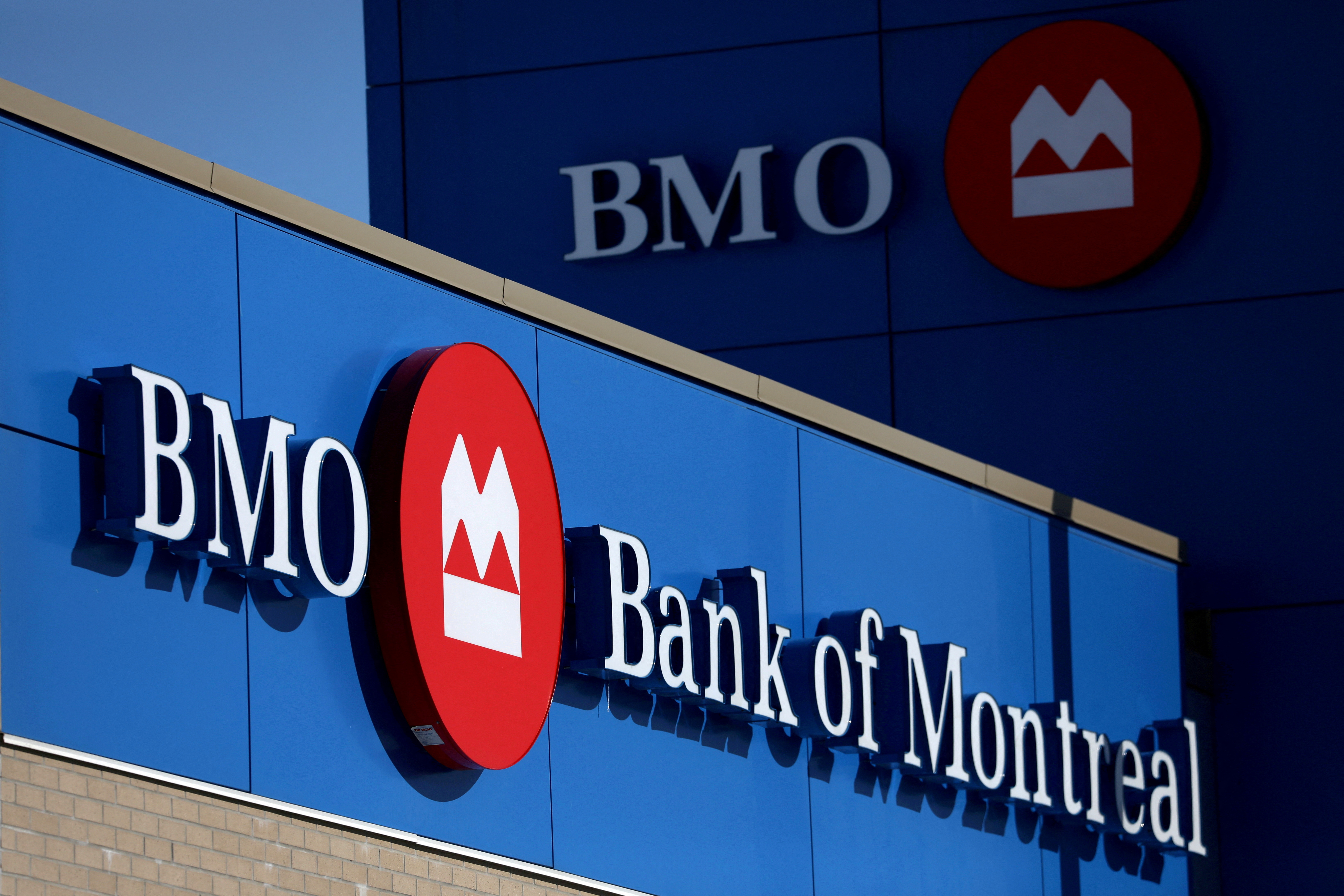 FILE PHOTO: A Bank of Montreal logo is seen outside of a branch in Ottawa