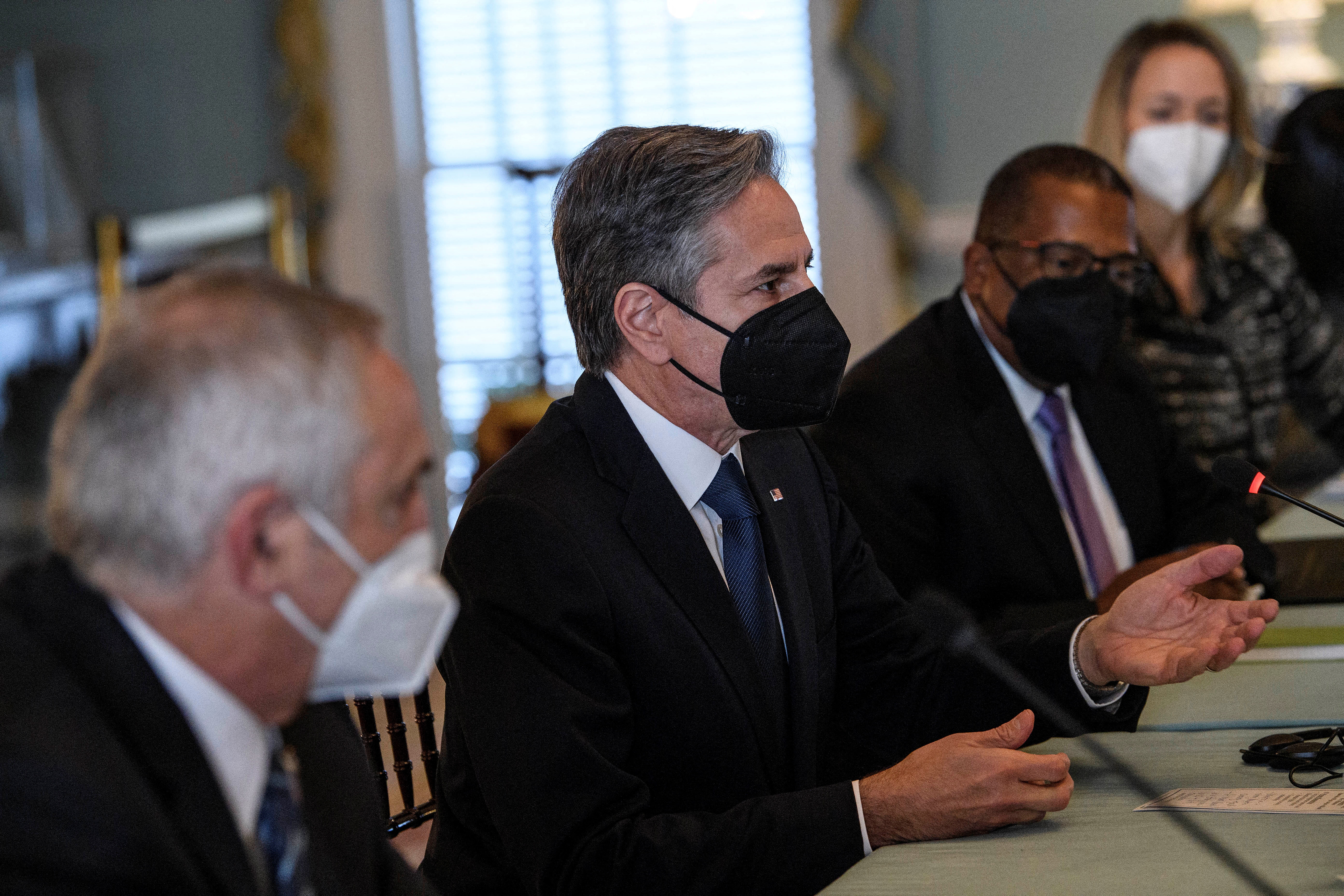 U.S. Secretary of State Antony Blinken meets with Argentina's Foreign Minister Santiago Cafiero (not pictured) at the U.S. Department of State in Washington, U.S., January 18, 2022. Nicholas Kamm/Pool via REUTERS