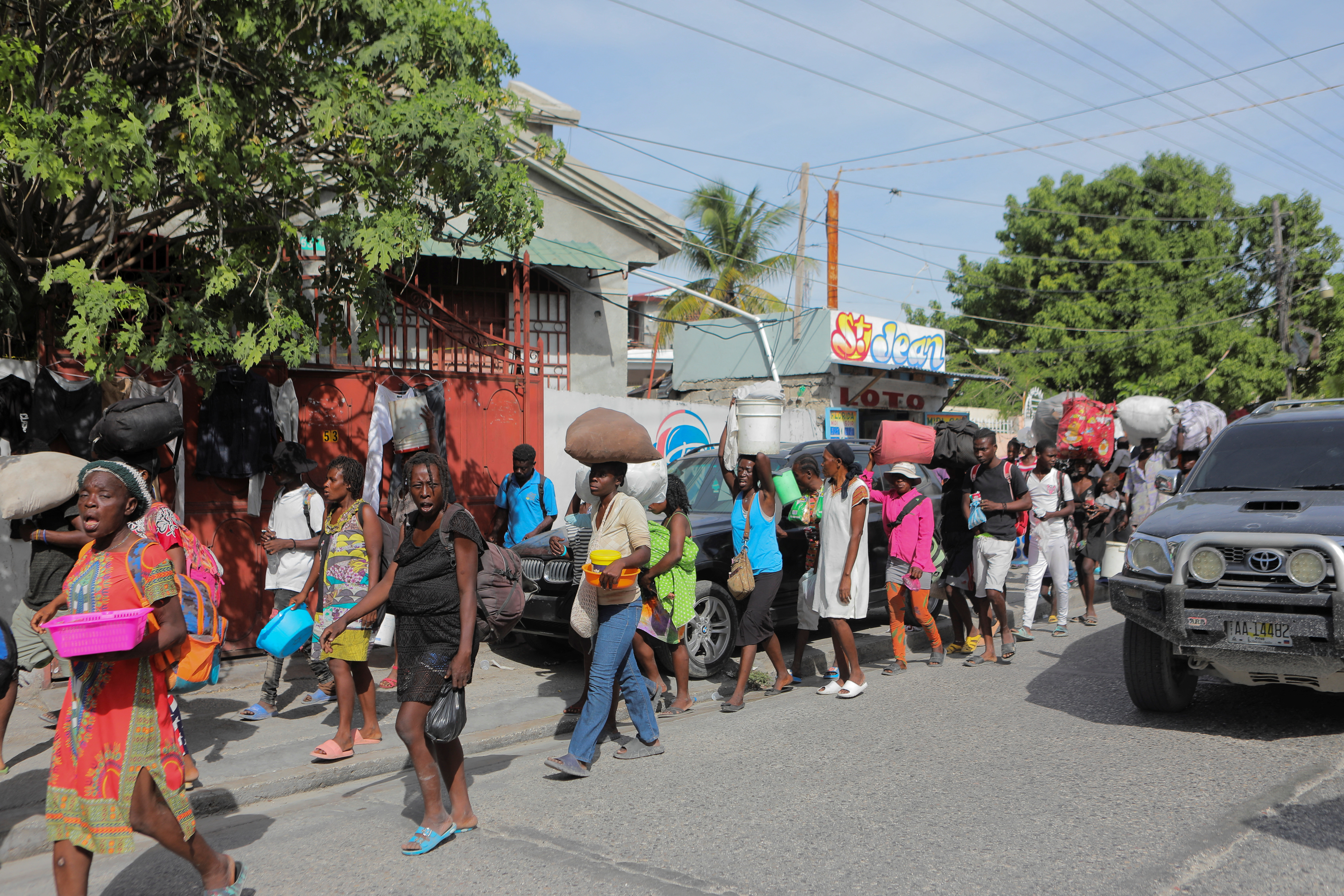 People displaced by gang war violence in Cite Soleil on the streets of Delmas neighborhood in Port-au-Prince