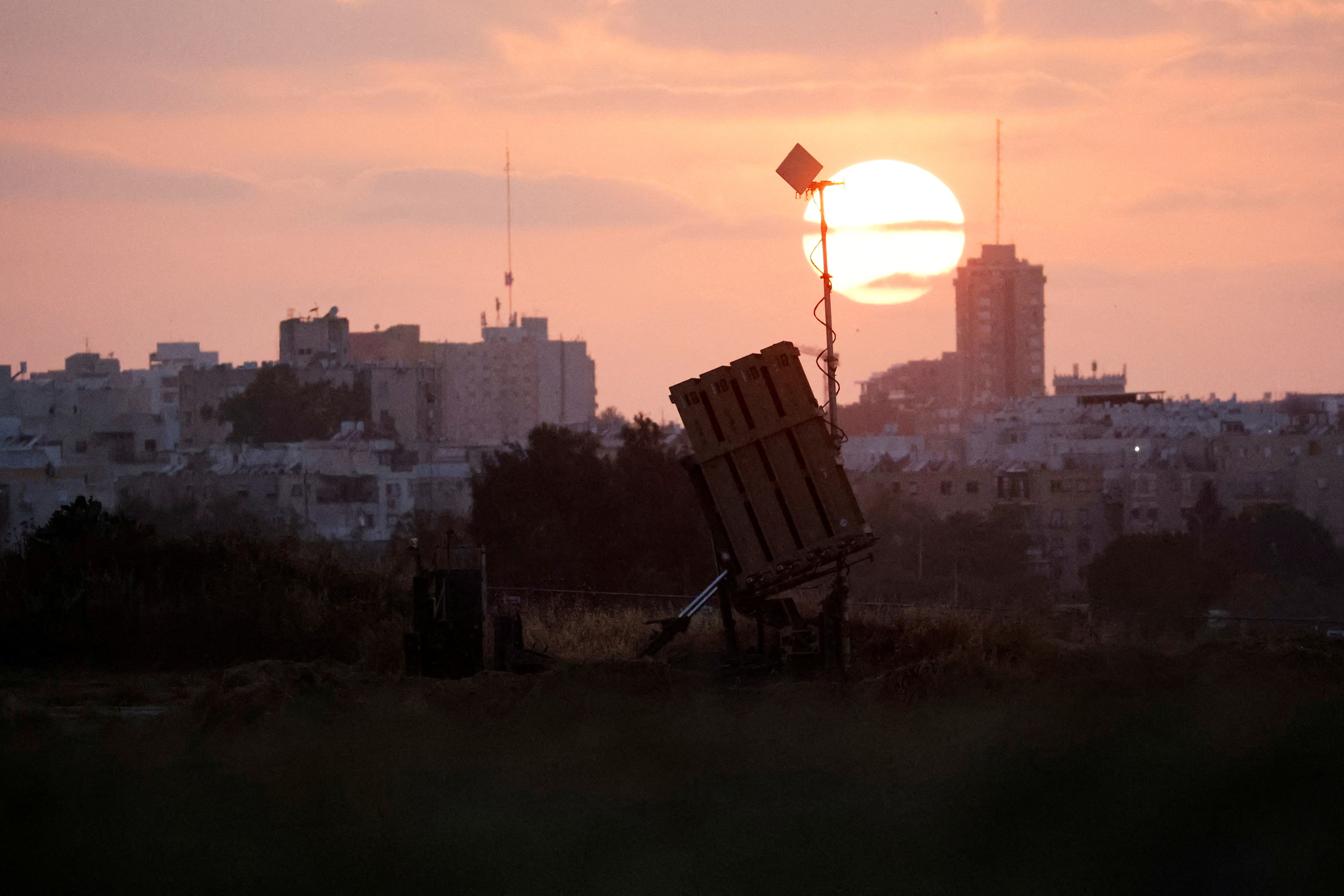 An Israel's Iron Dome anti-missile system seen in position near Ashdod