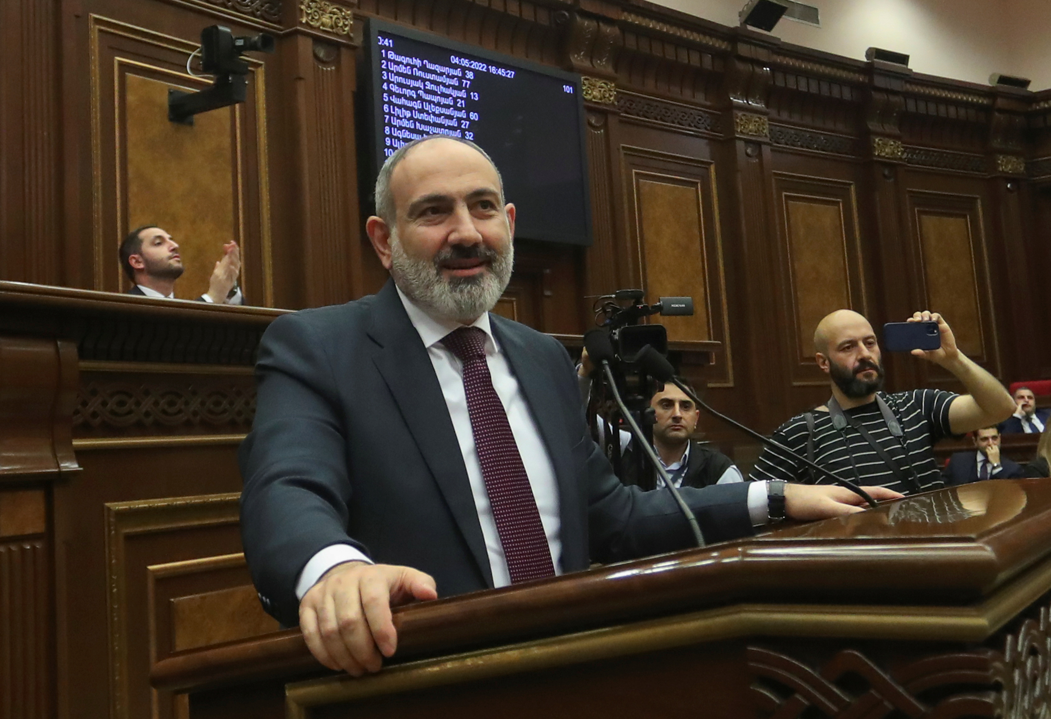 Armenian Prime Minister Pashinyan attends a session of the National Assembly in Yerevan