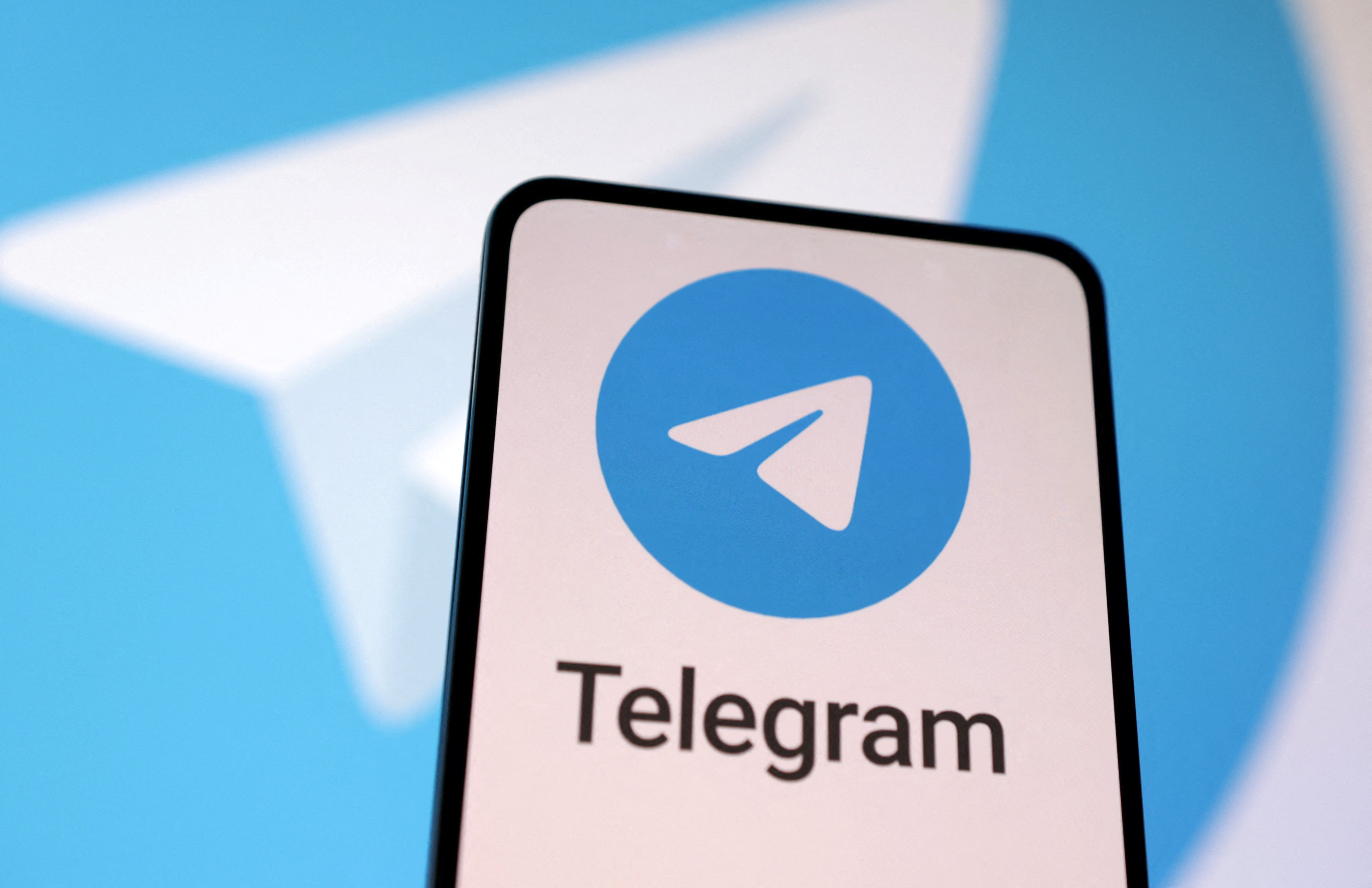 Illustration shows Telegram app logo