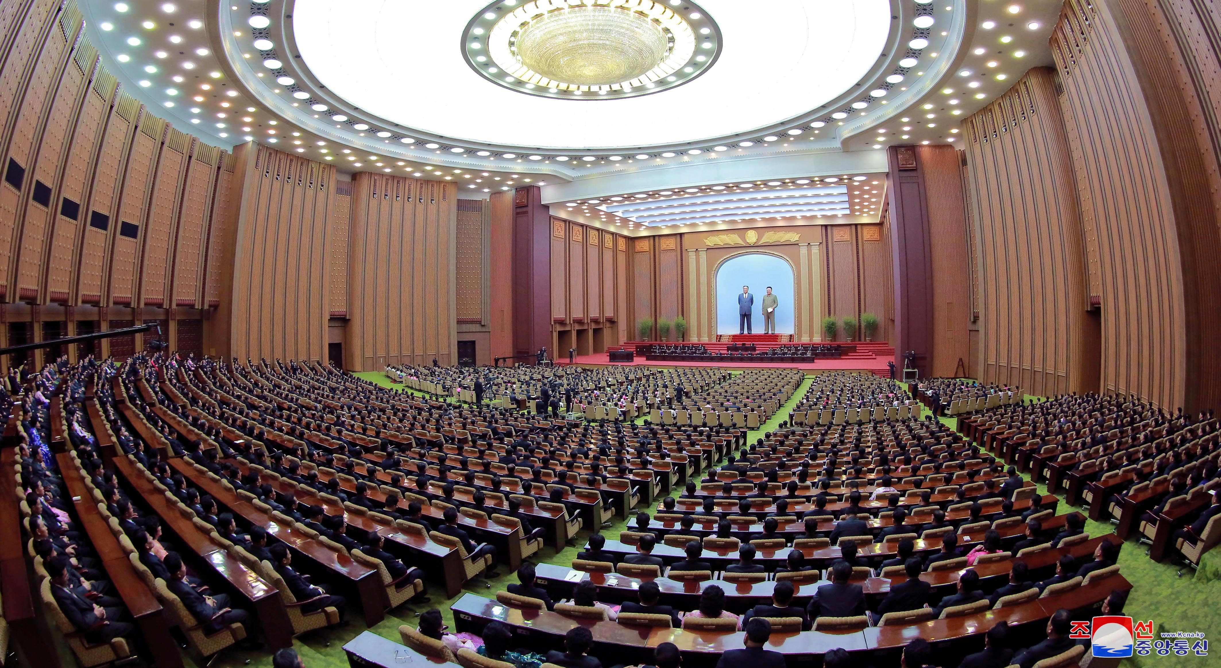 General view of the 14th Supreme People's Assembly of the Democratic People's Republic of Korea in Pyongyang