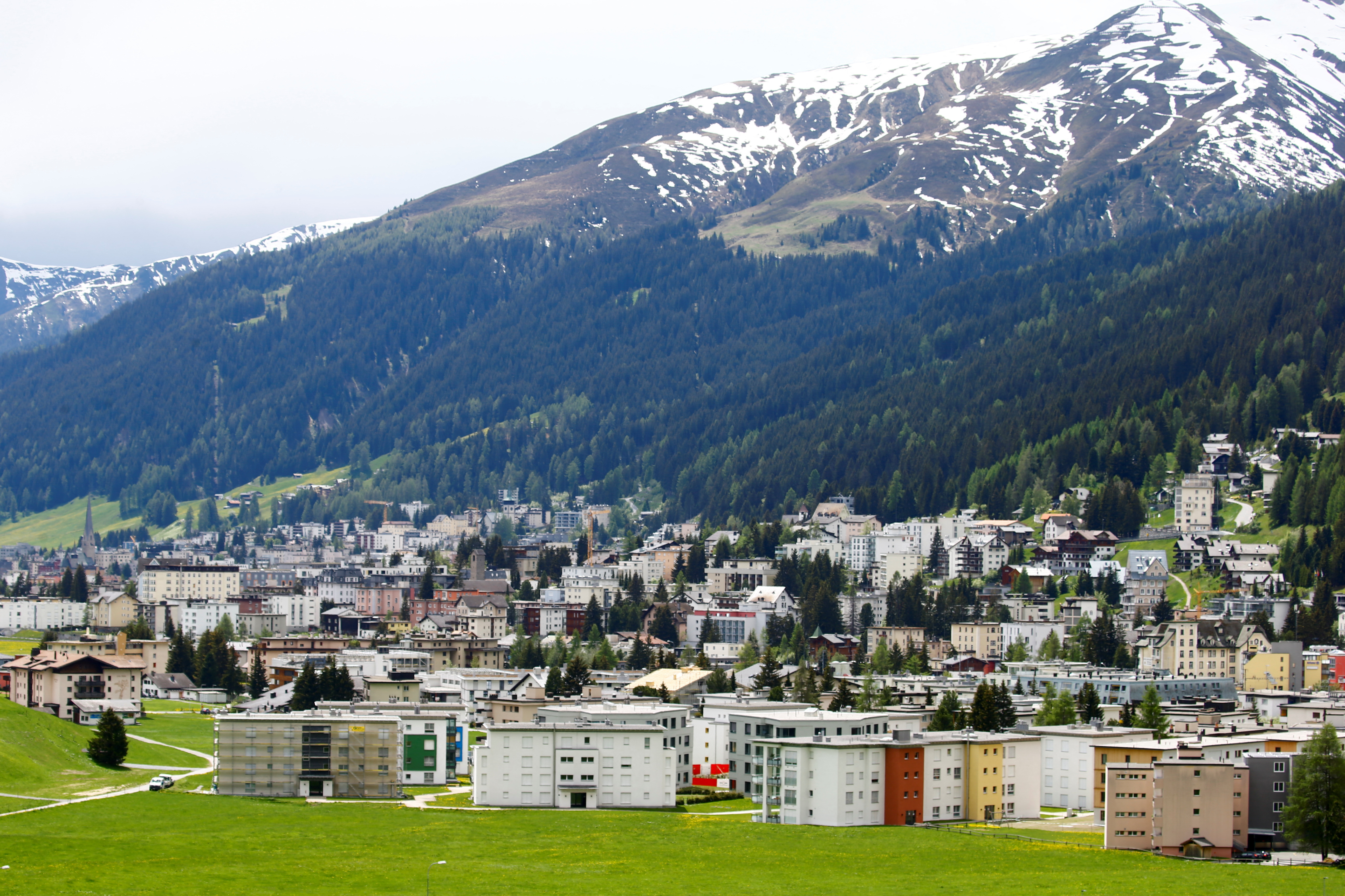 General view shows the Alpine resort Davos