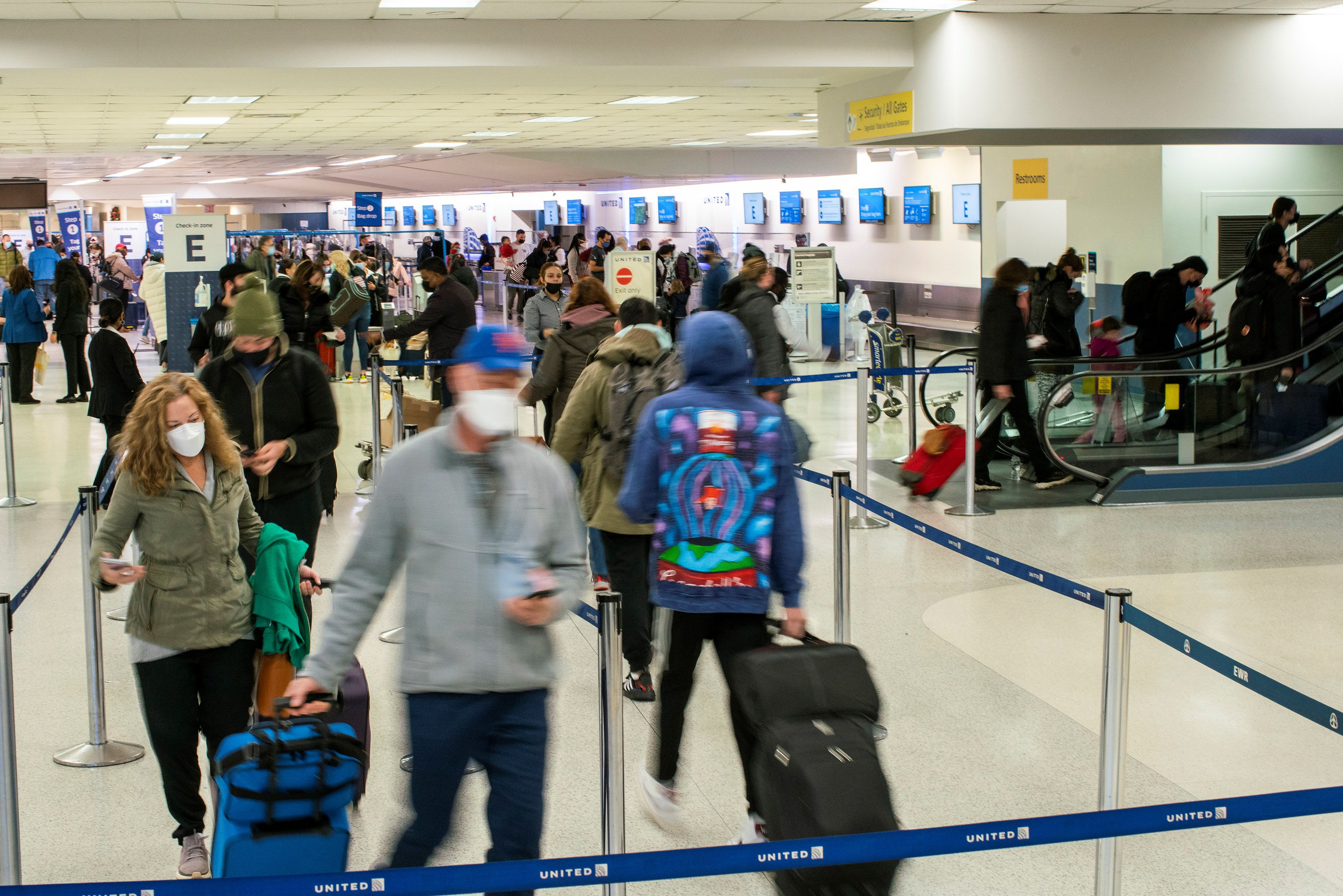 Passengers travelling at Newark Liberty International Airport in Newark