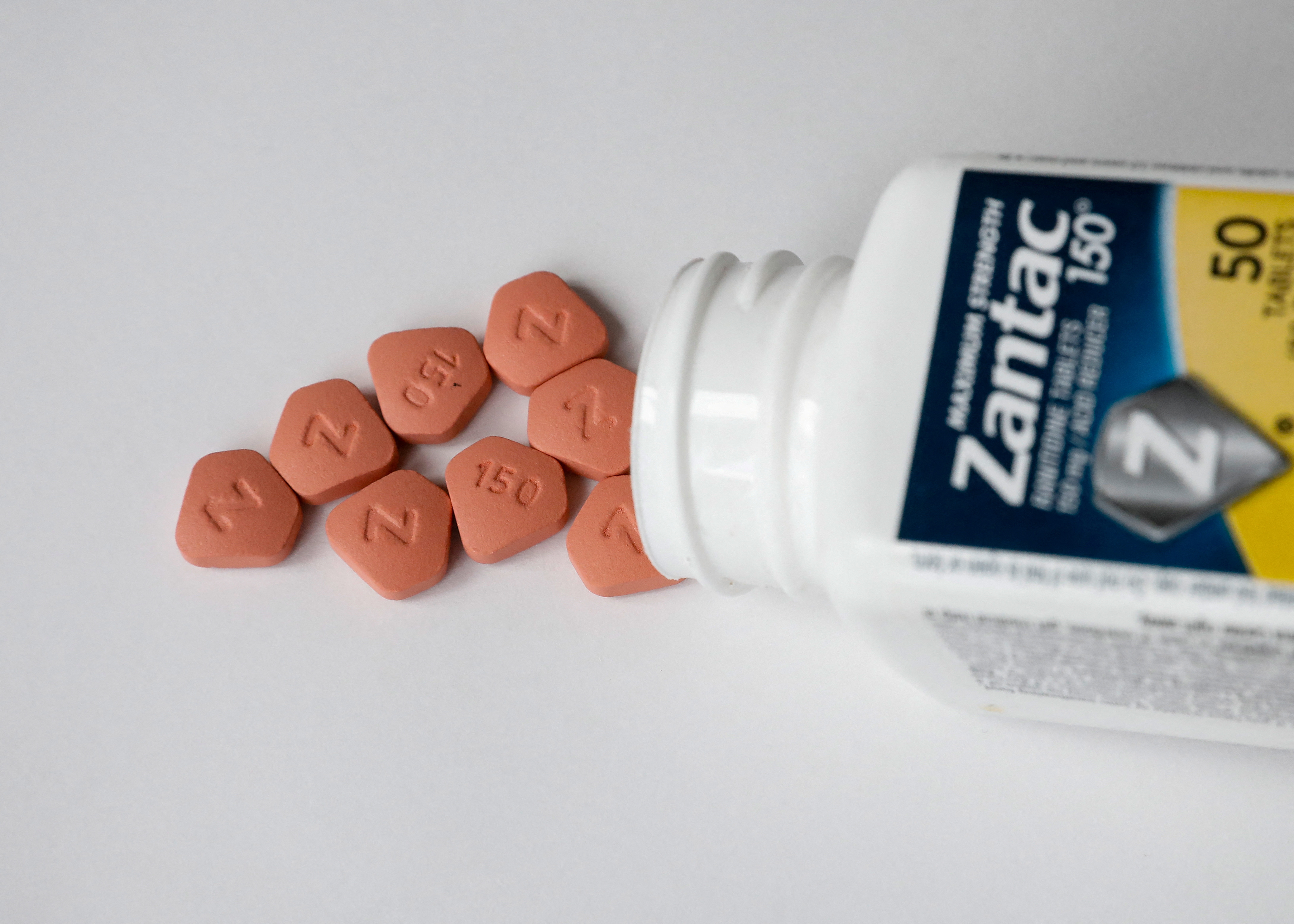 Zantac heartburn pills are seen in this picture illustration