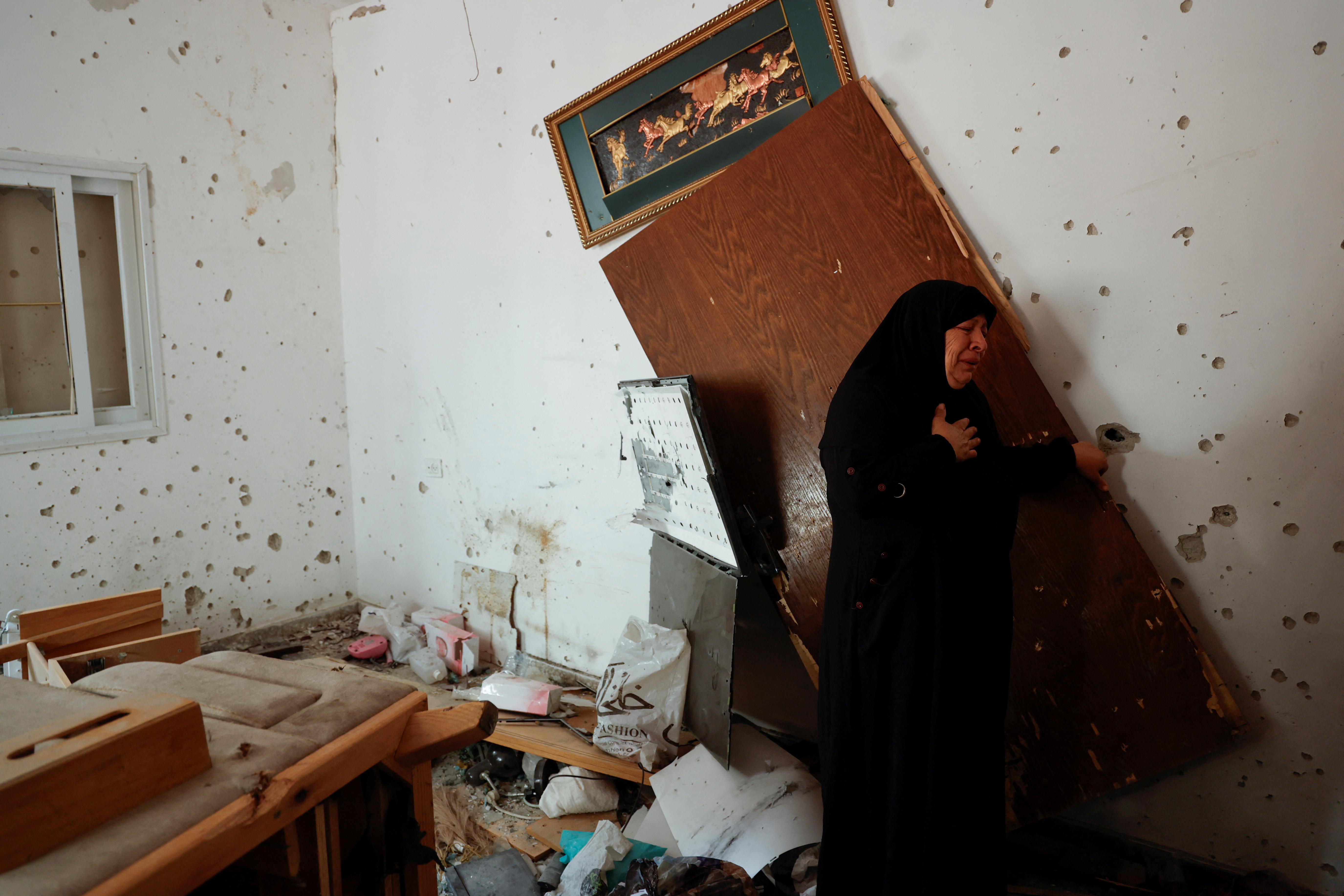 Aftermath of an Israeli raid at Nur Shams camp, in Tulkarm