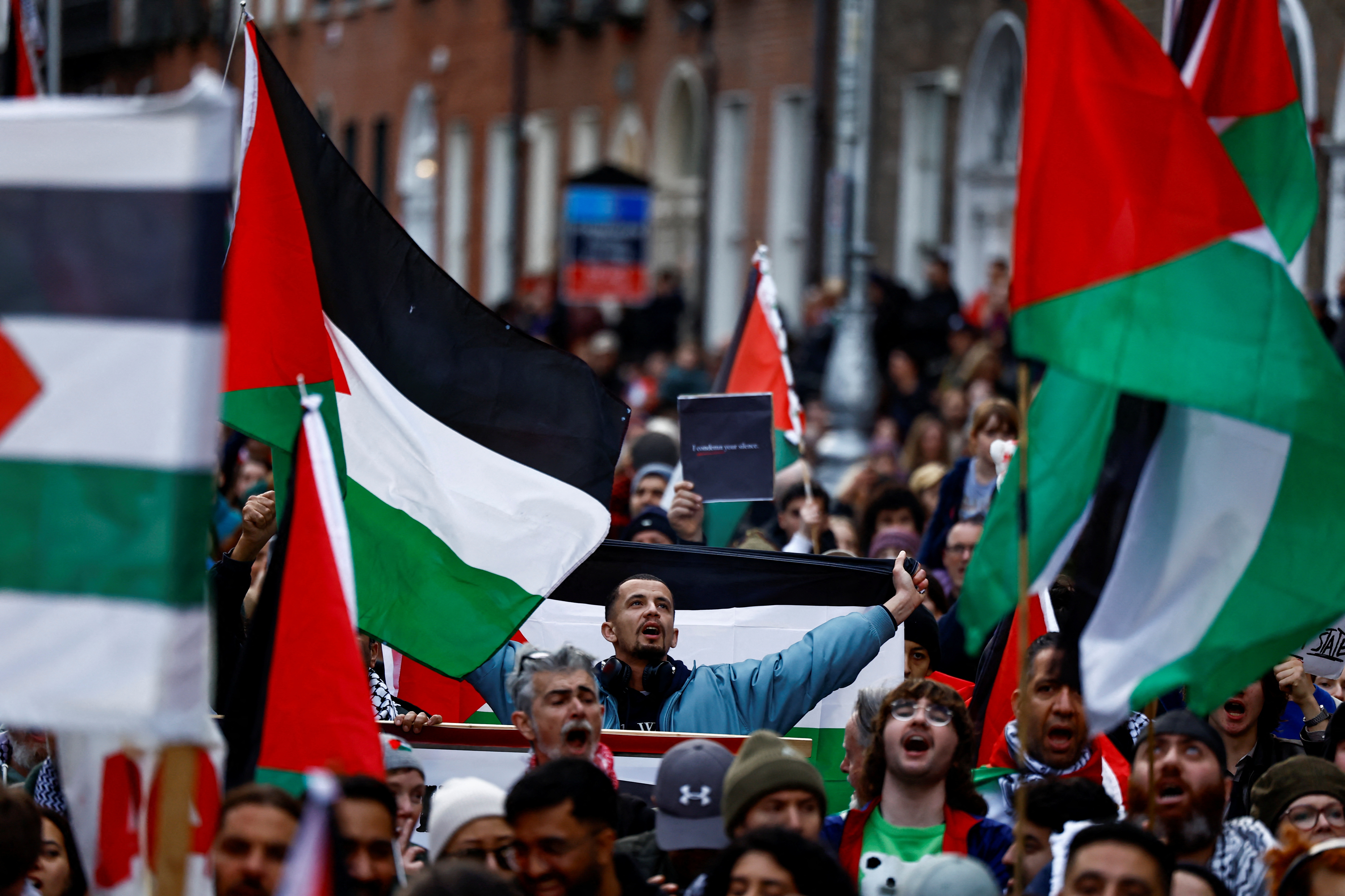 Demonstration in solidarity with Palestinians in Gaza, in Dublin