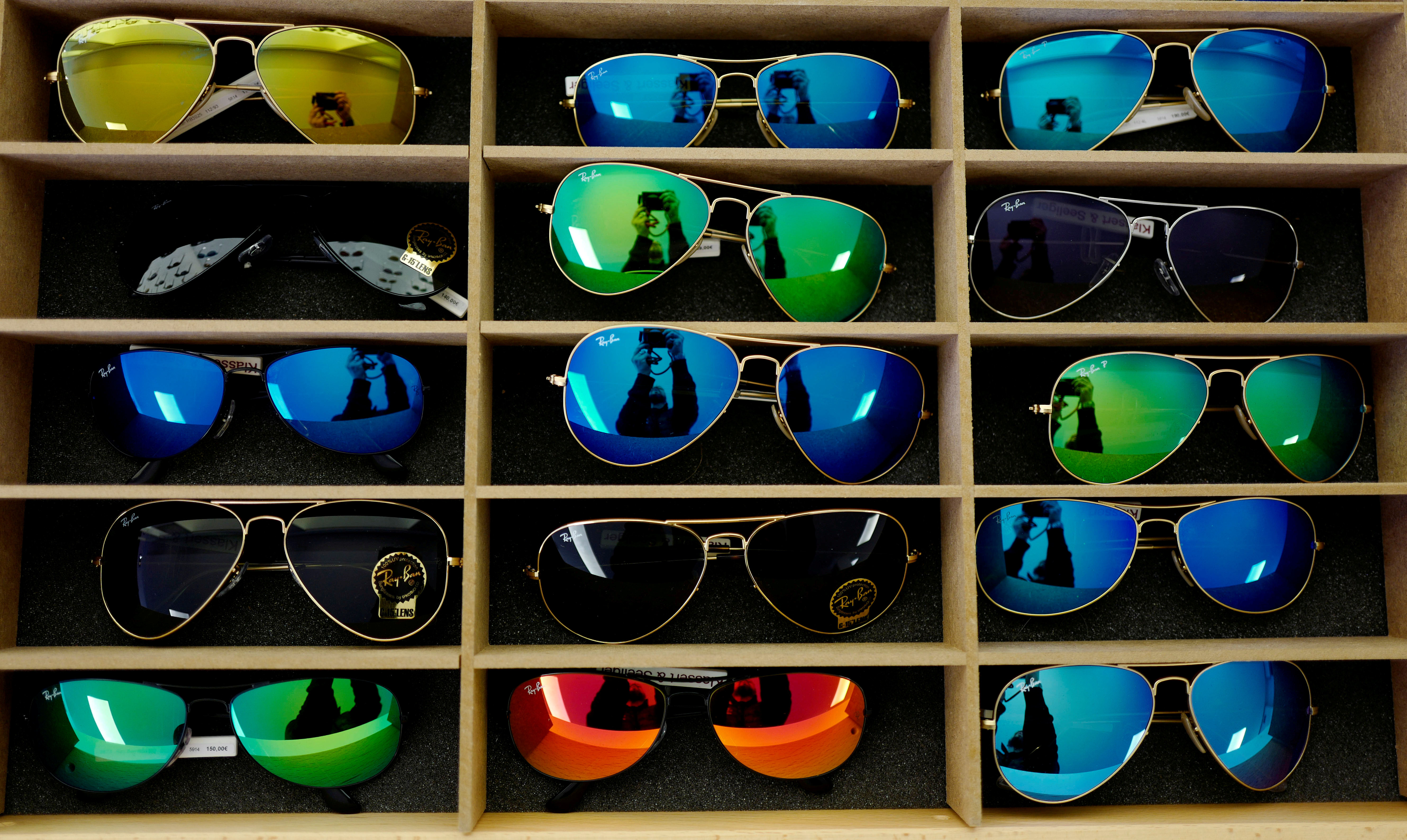 Ray-Ban Black Sunglasses with Blue Polarised Lenses RB416...