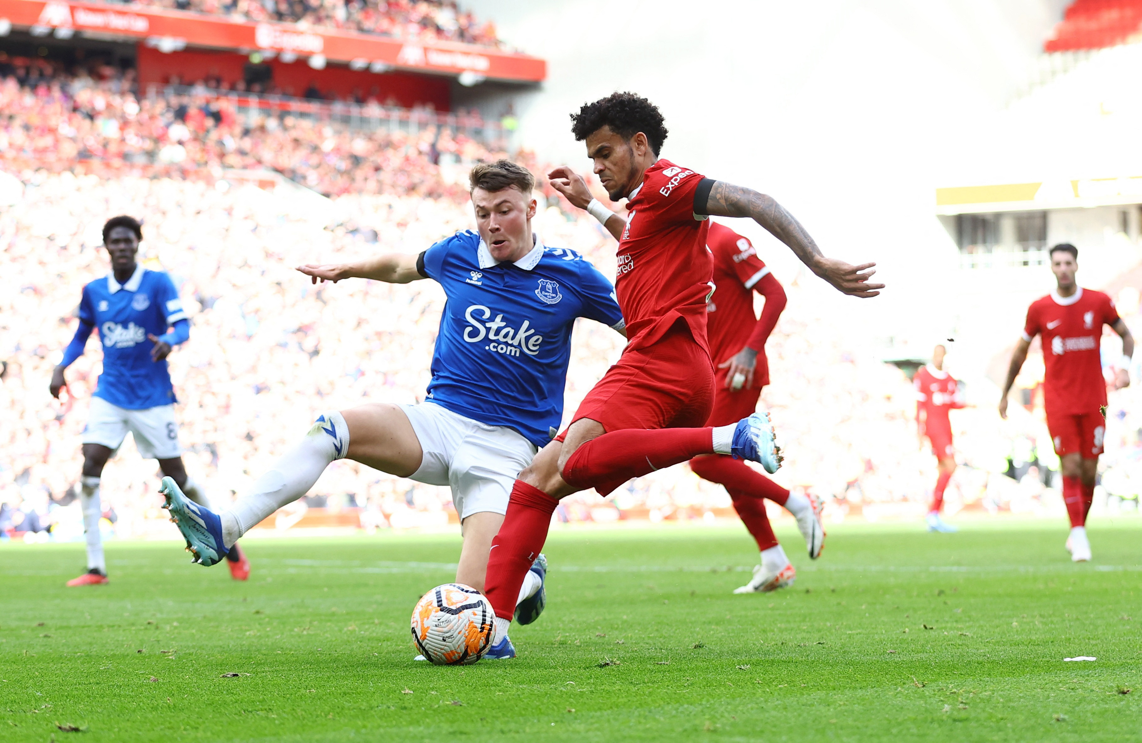 Liverpool hit 10-man Everton for four