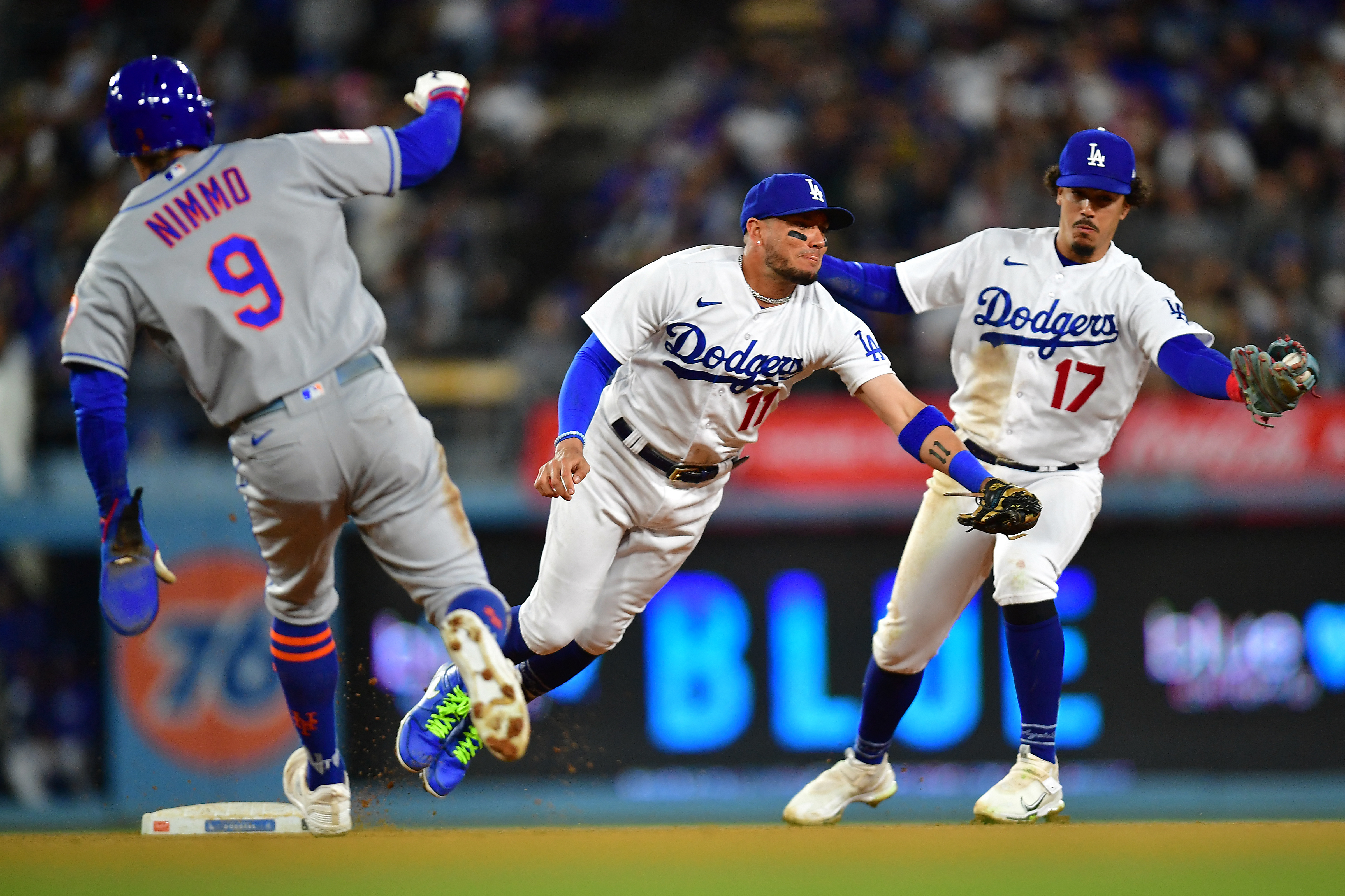 LOS ANGELES, CA - APRIL 17: Hello Kitty throws out the first pitch before  the MLB game between the New York Mets and the Los Angeles Dodgers on April  17, 2023 at