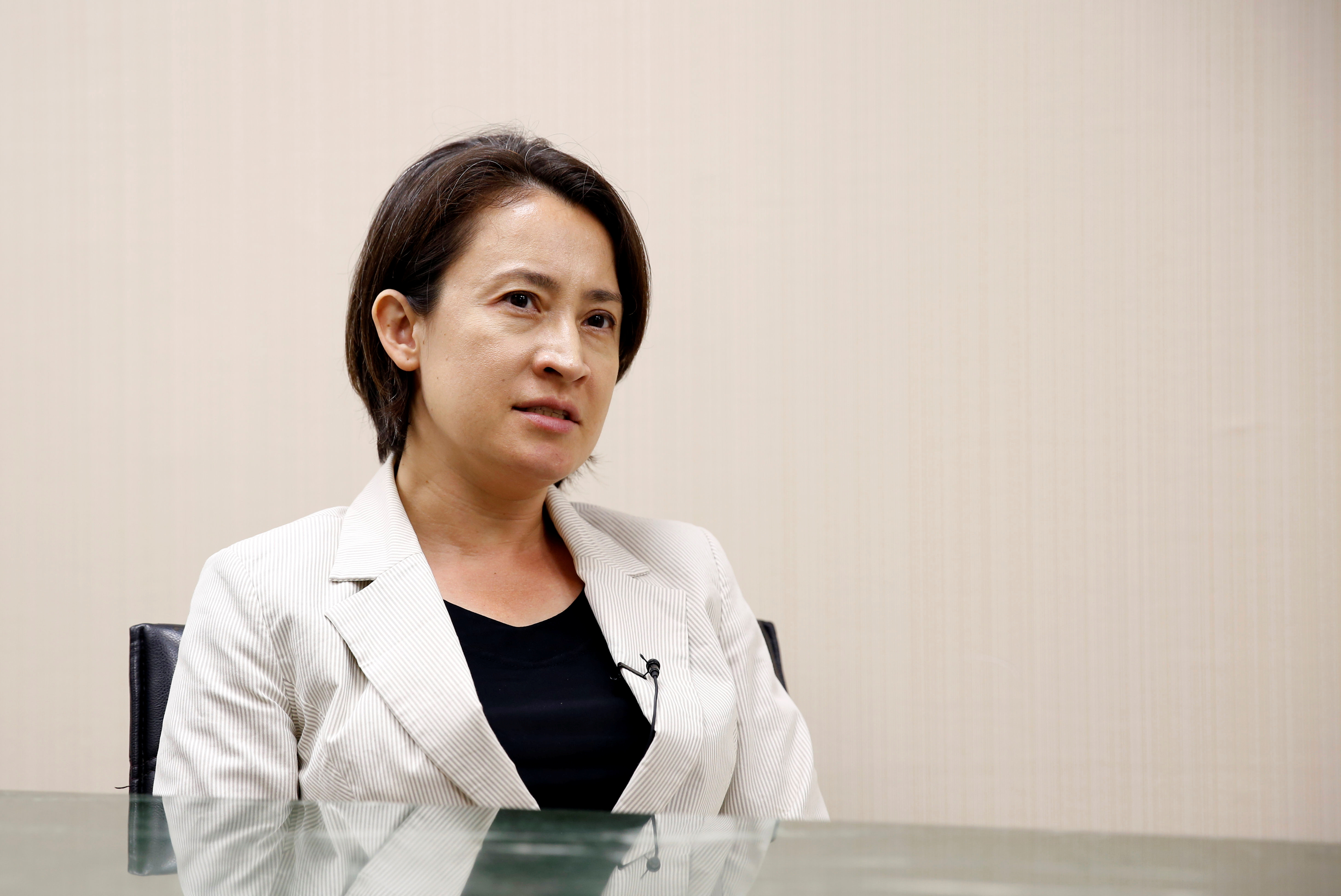 Hsiao Bi-khim, a lawmaker from Taiwan's ruling Democratic Progressive Party, speaks during an interview in Taipei