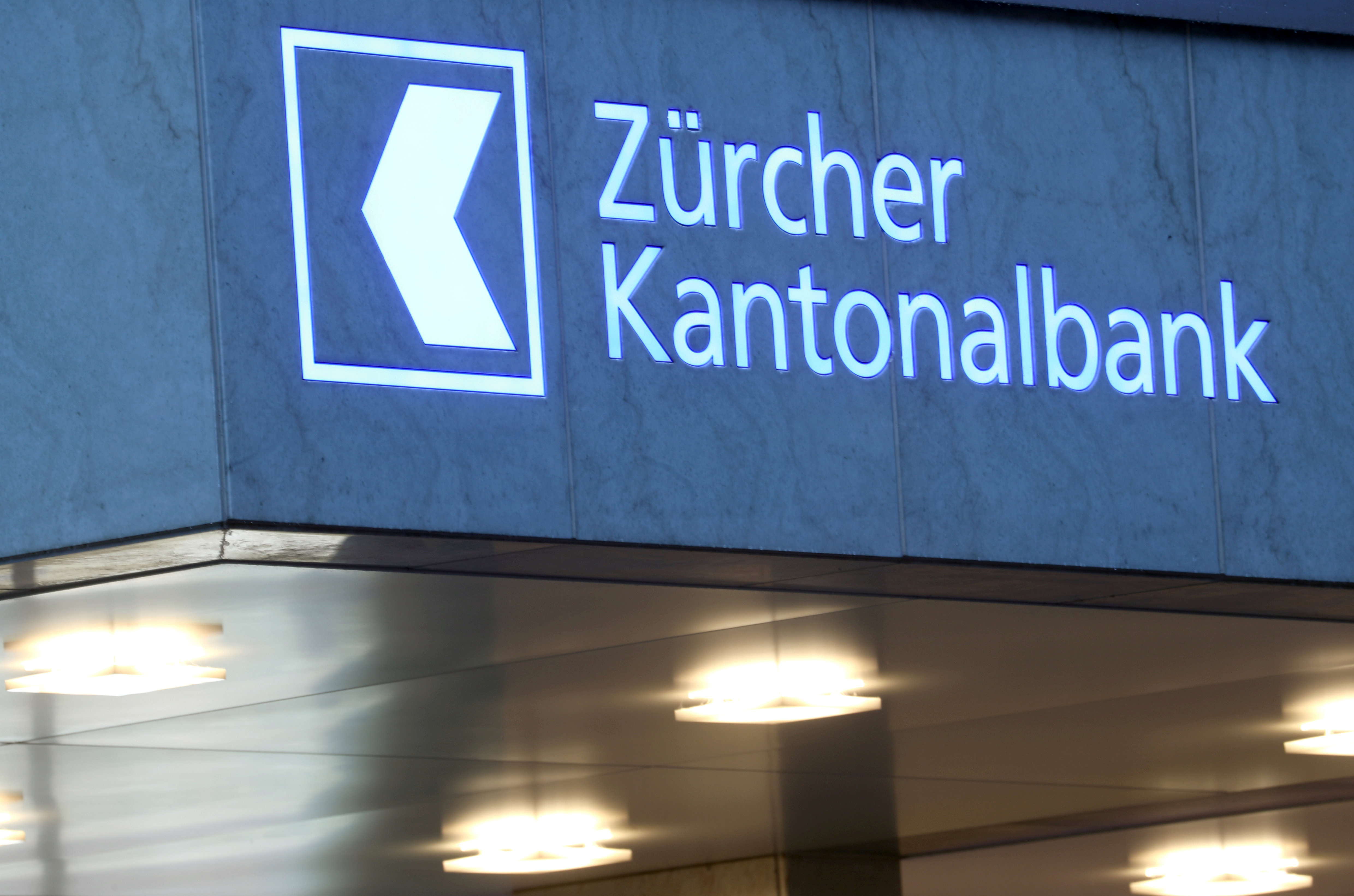 Logo of Zuercher Kantonalbank bank is seen in Zurich