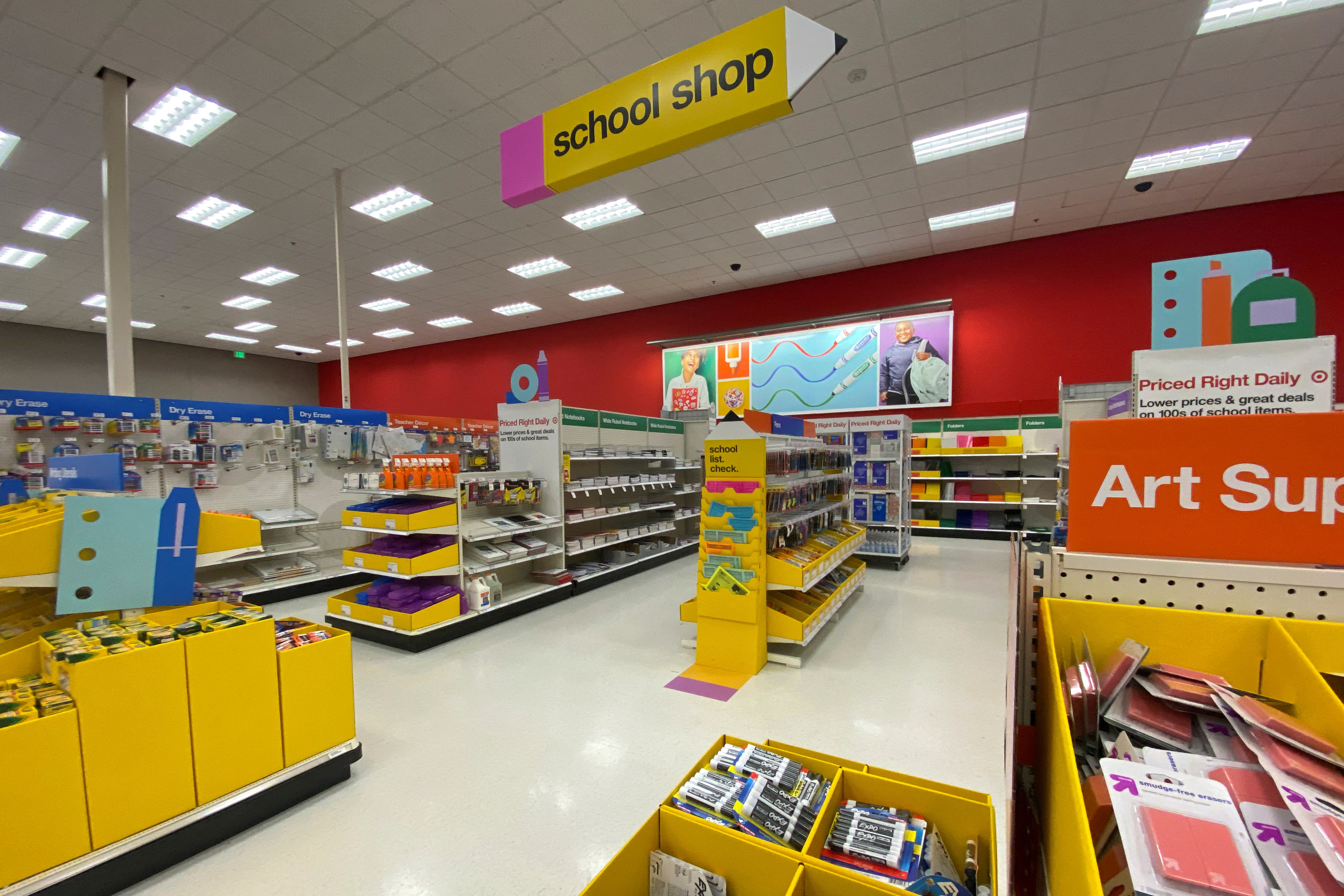 Back to school supplies for sale in U.S. department stores
