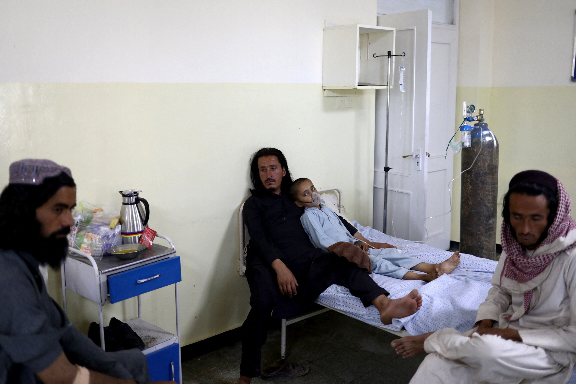 Victims are treated at hospital following earthquake in Sharana