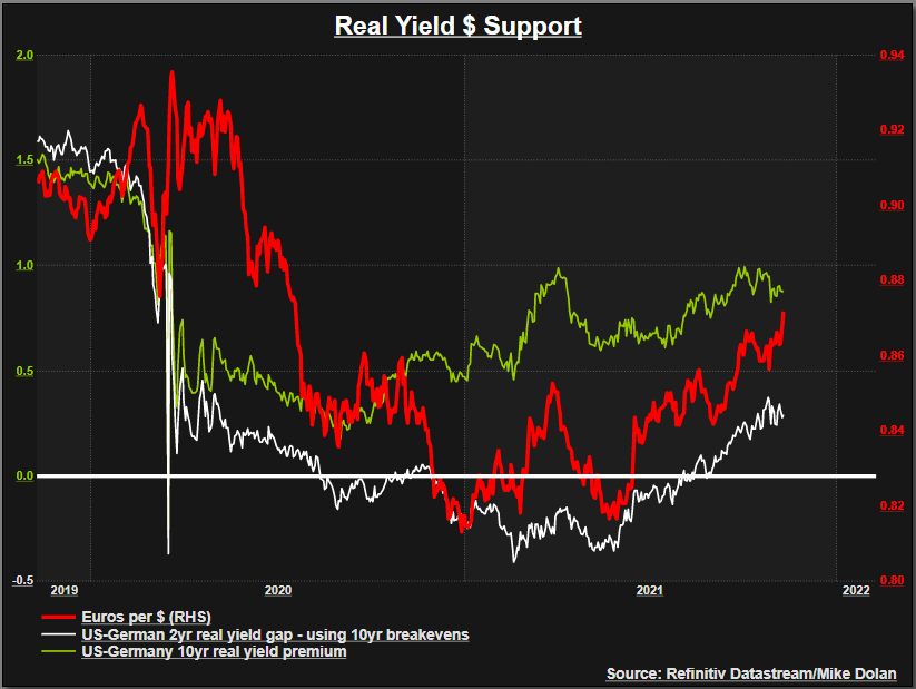 Euro / US and euro / $ real rate differentials