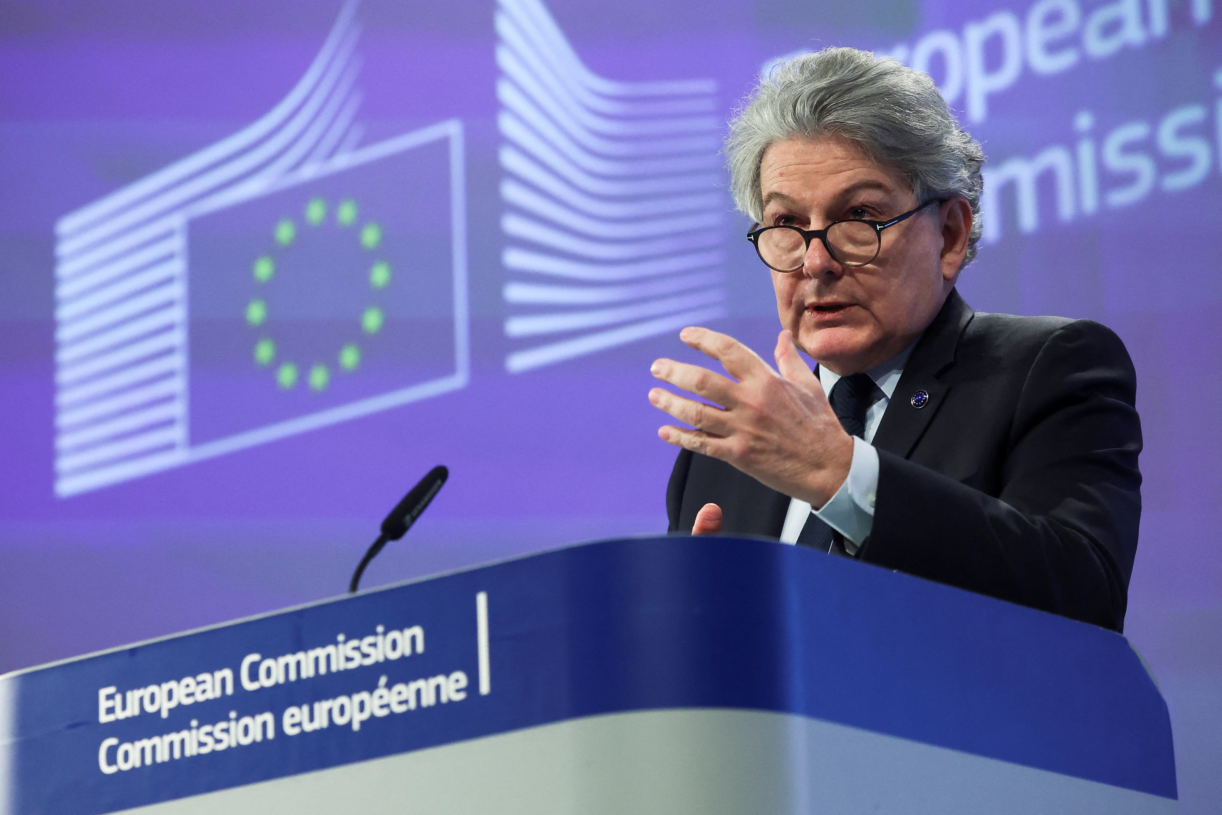 EU presents plans to boost the European Union's arms industry, in Brussels