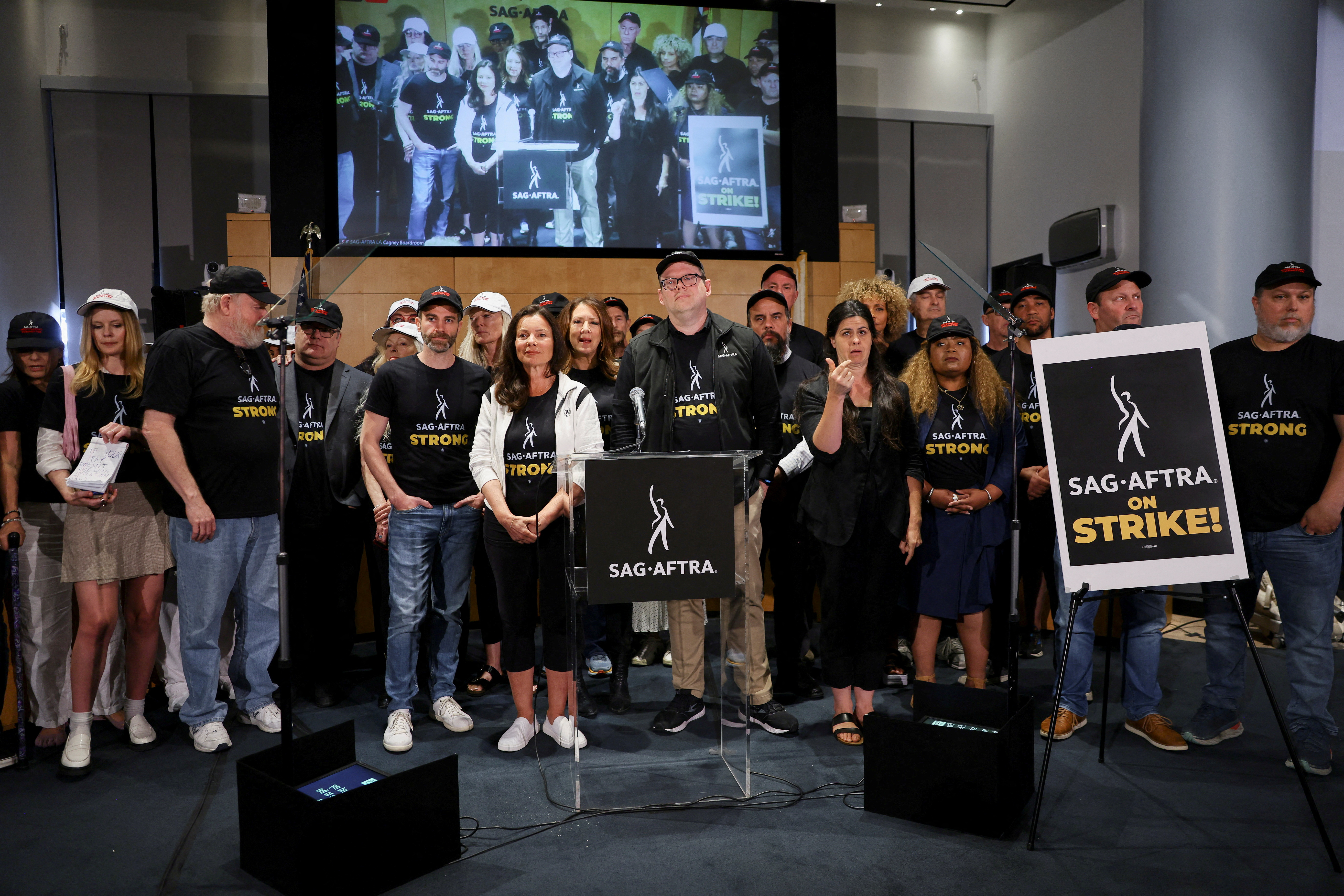 SAG-AFTRA press conference in Los Angeles