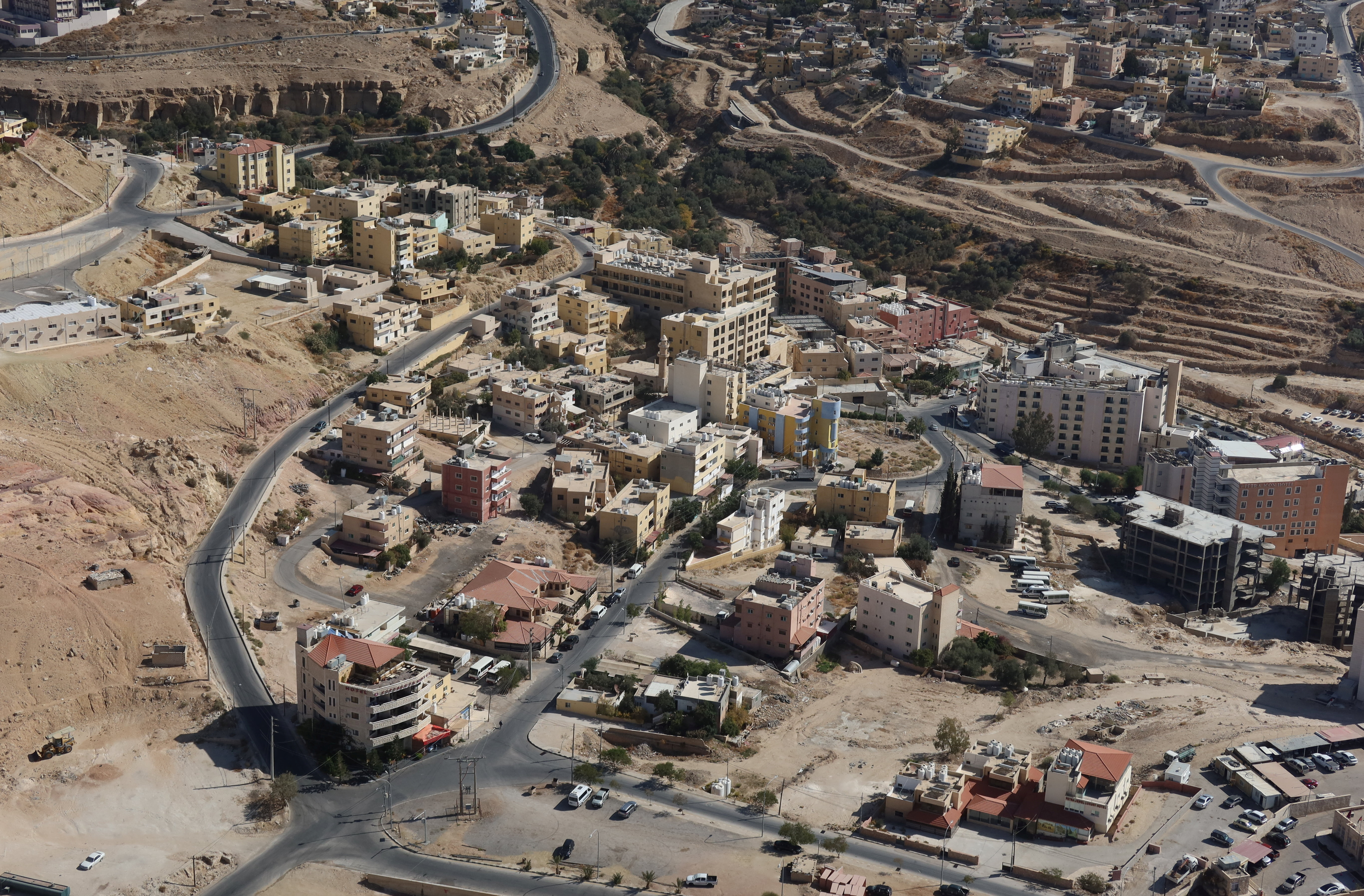 A view of Petra as seen from a hot balloon