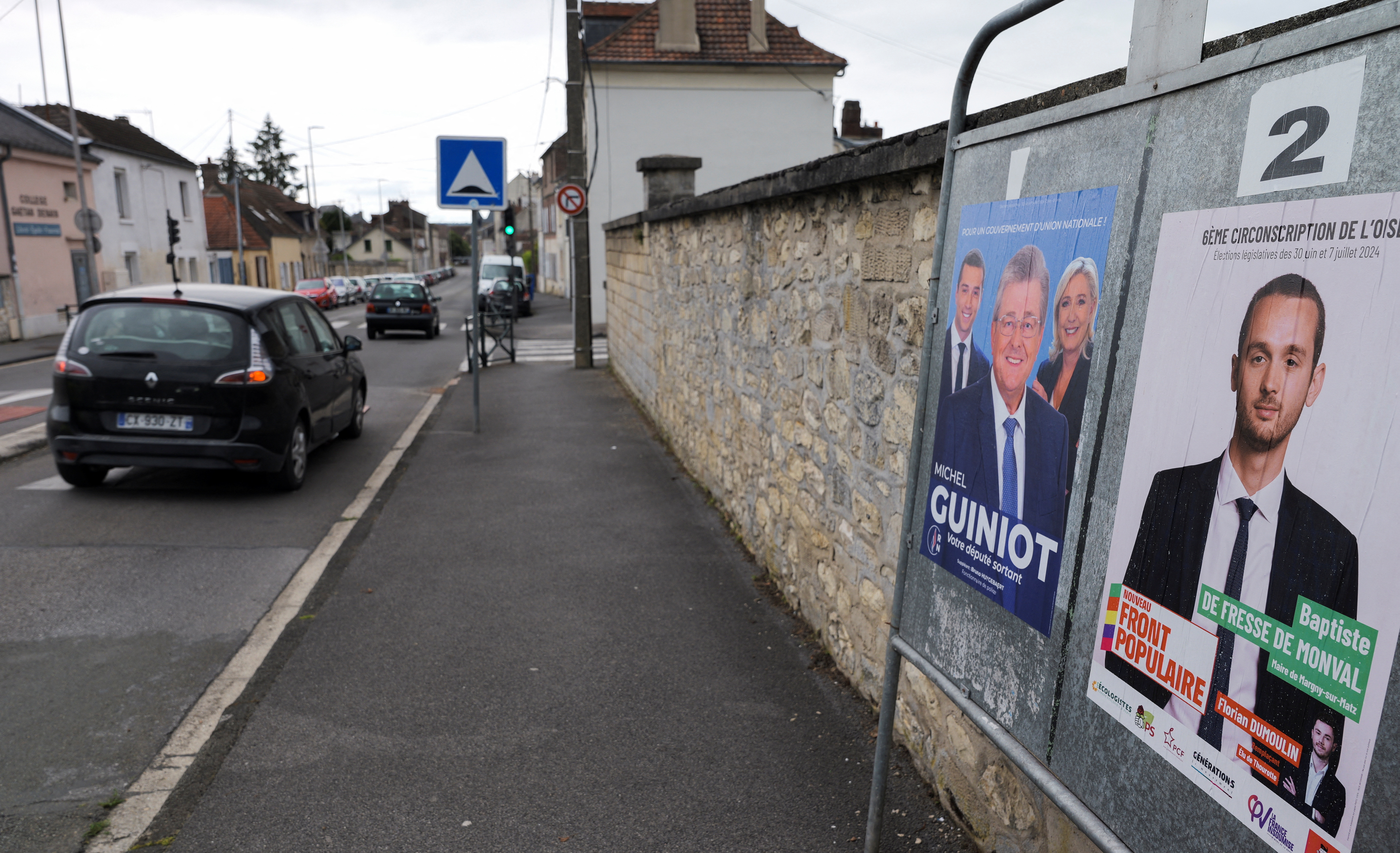 Campaign for the second round of the early French parliamentary elections in Crepy-en-Valois