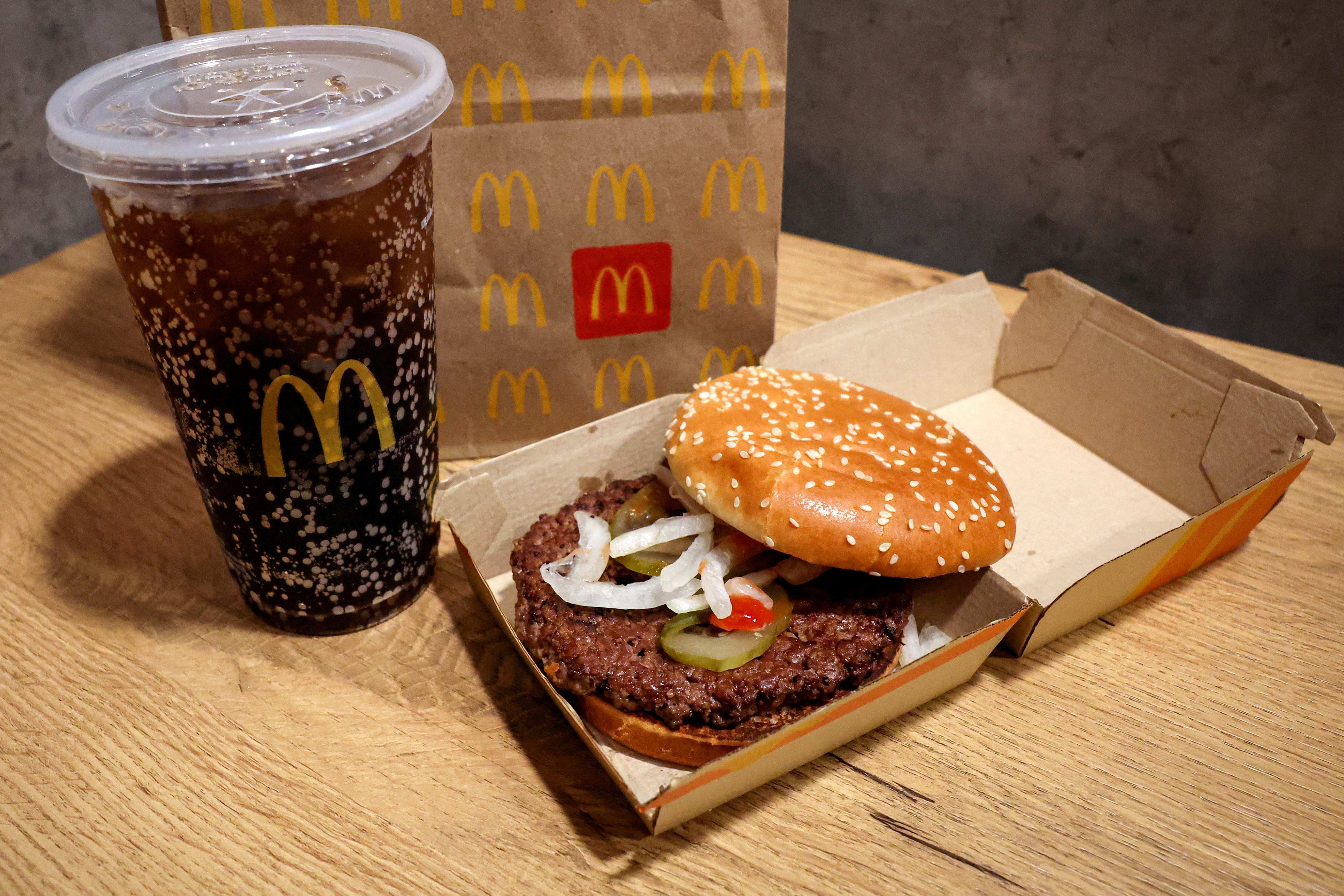 Illustration picture of McDonald's Quarter Pounder hamburger in New York