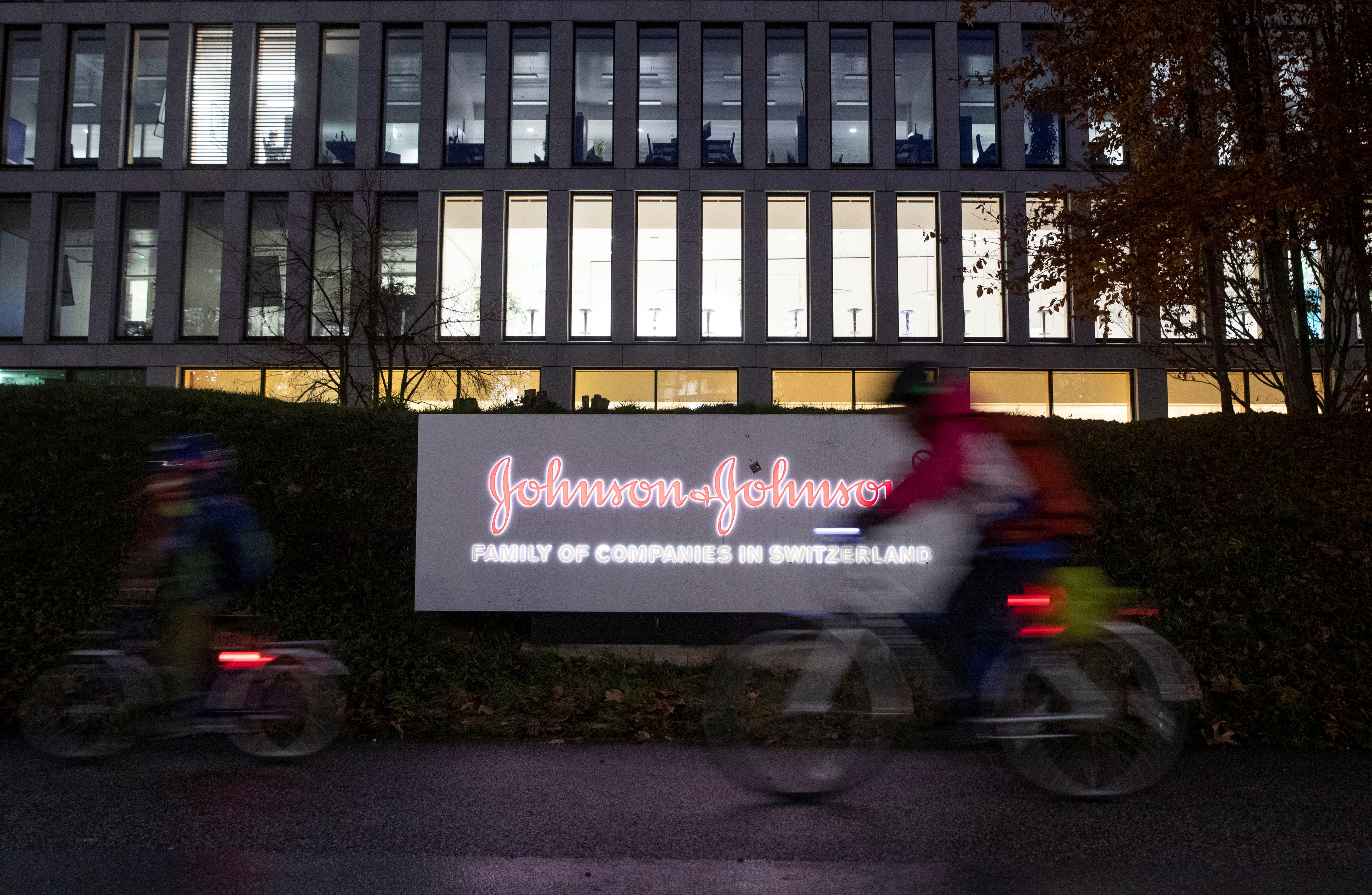 The logo of Johnson & Johnson is seen in Zug