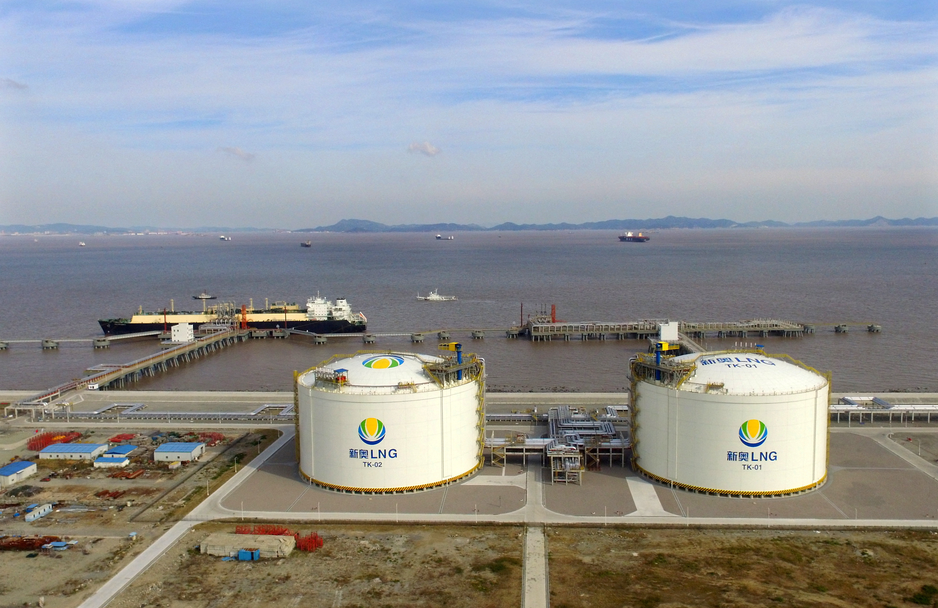 LNG tanker is seen at ENN's LNG import terminal in Zhoushan