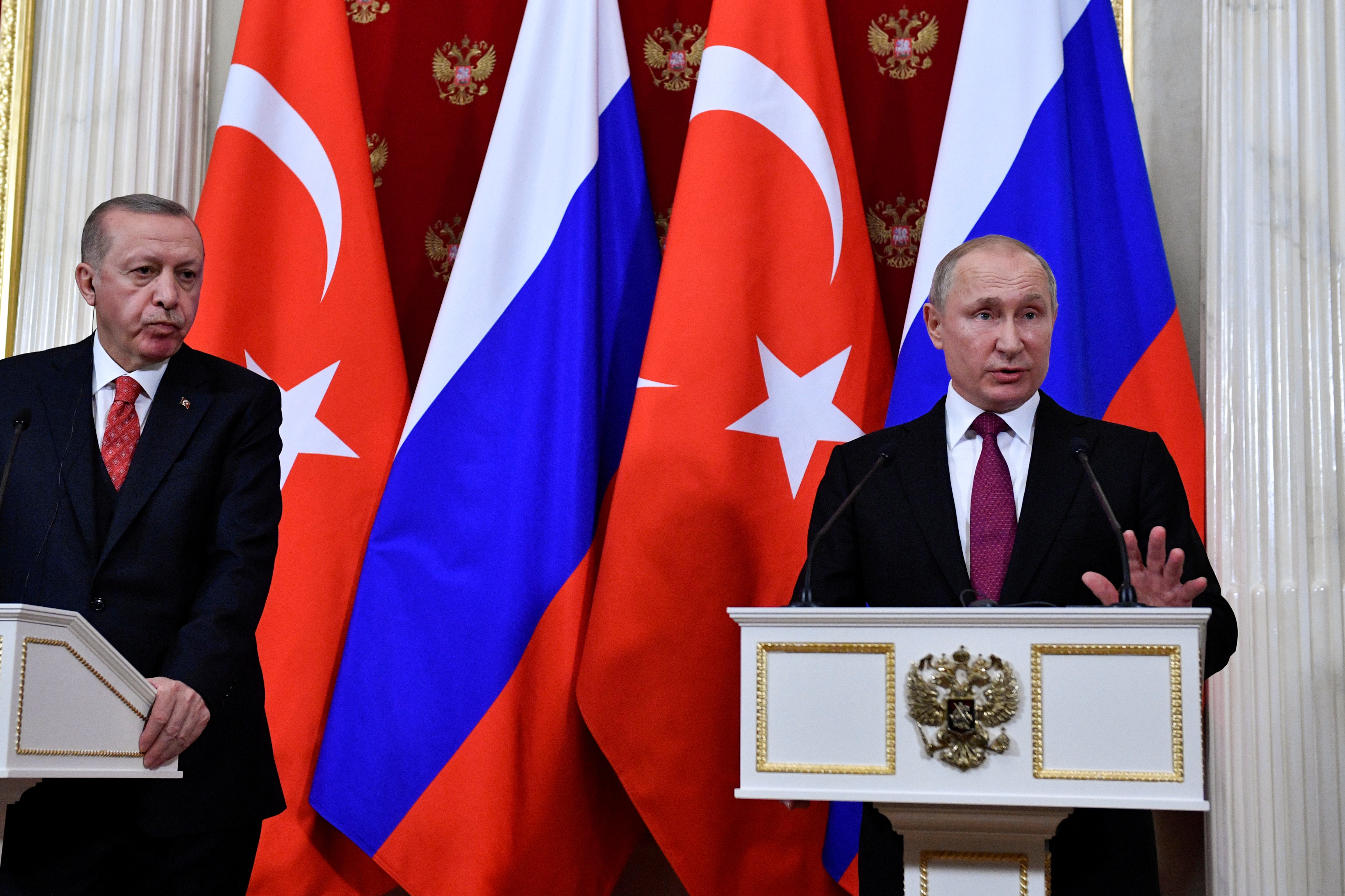 Russian President Putin meets with his Turkish counterpart Erdogan in Moscow