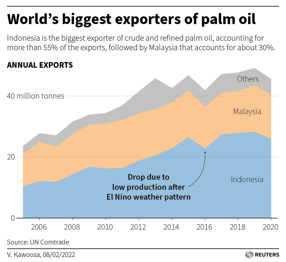 World’s biggest exporters of palm oil