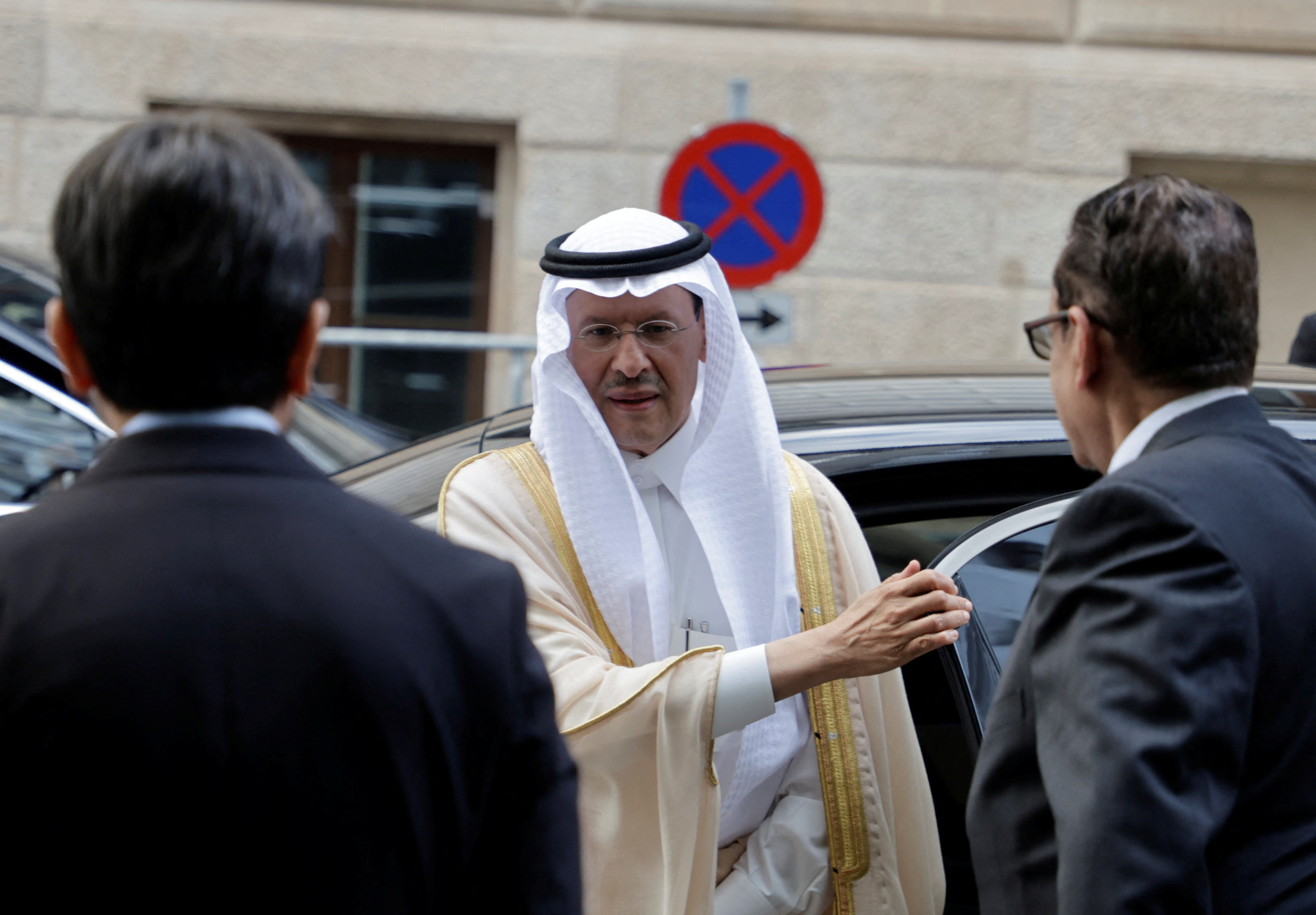 Saudi Arabia's Minister of Energy Prince Abdulaziz bin Salman Al-Saud arrives for an OPEC meeting in Vienna