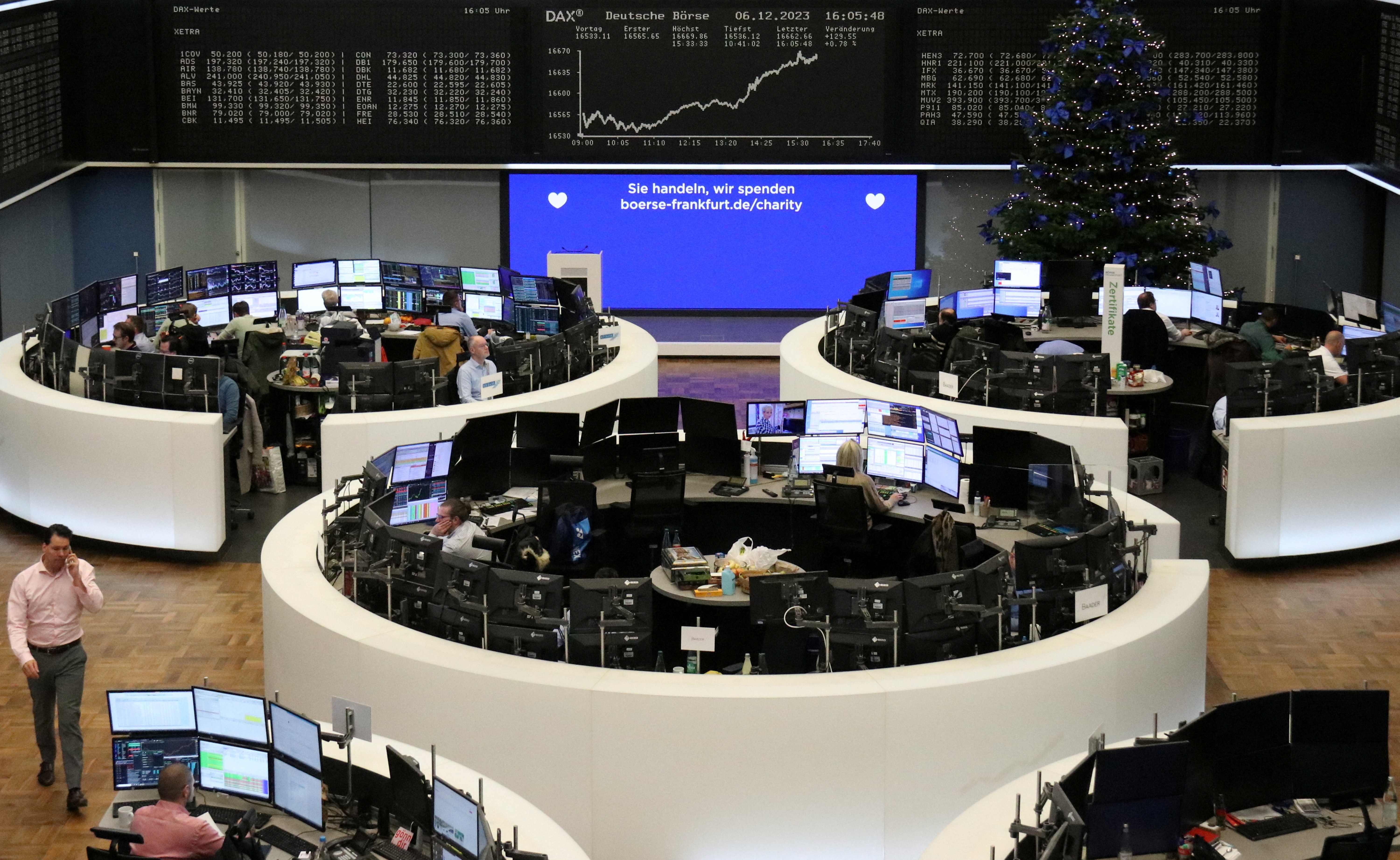 European shares hit near 22-month highs on luxury boost
