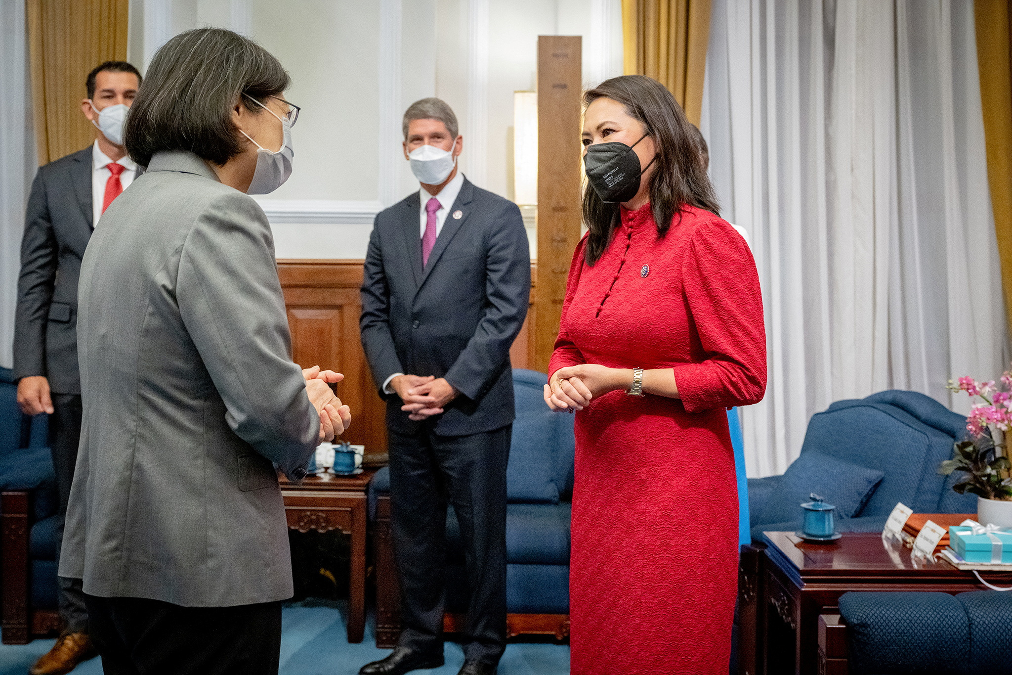 Taiwan President Tsai Ing-wen meets U.S. delegation in Taipei