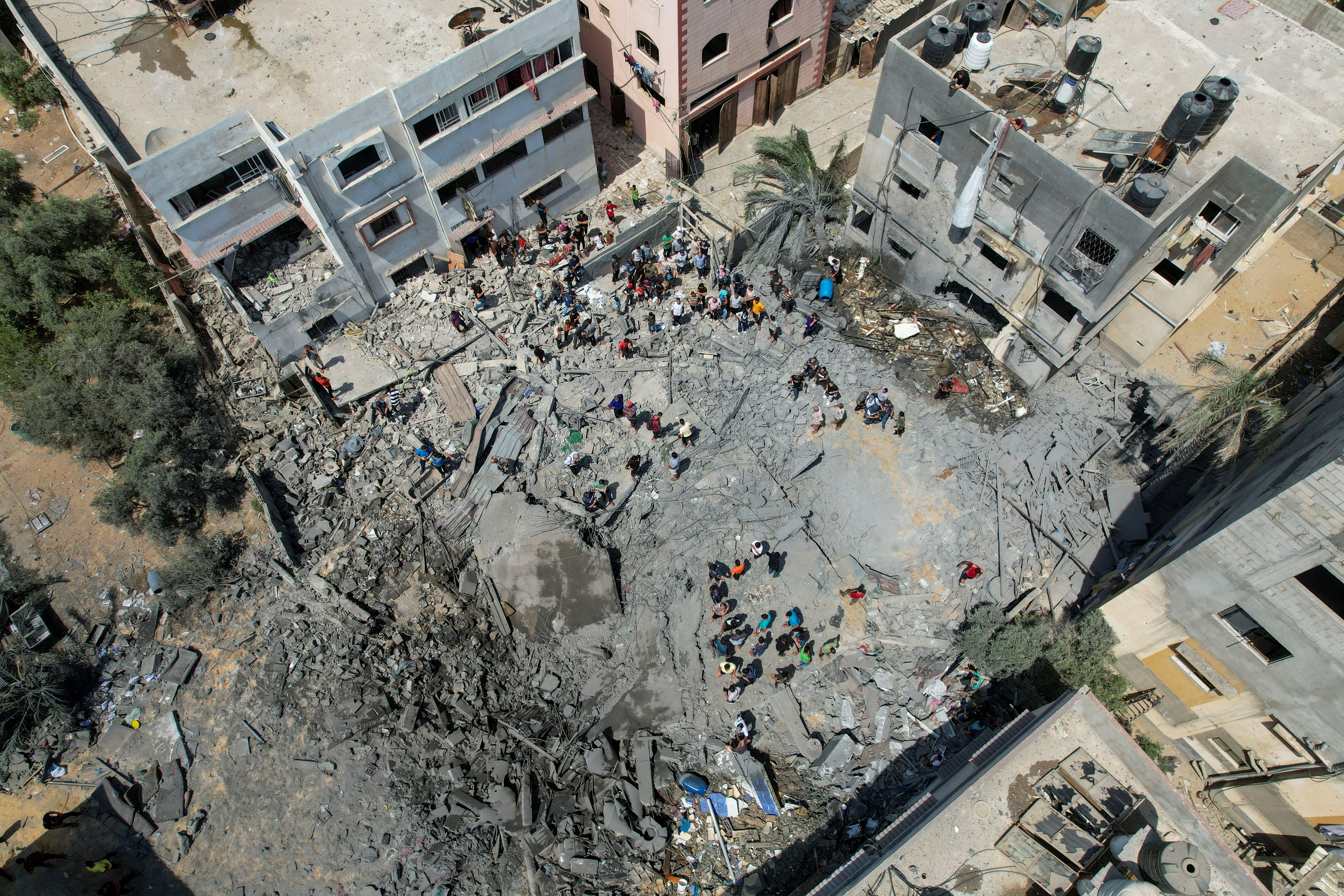 Palestinian house hit in an Israeli air strike in Gaza