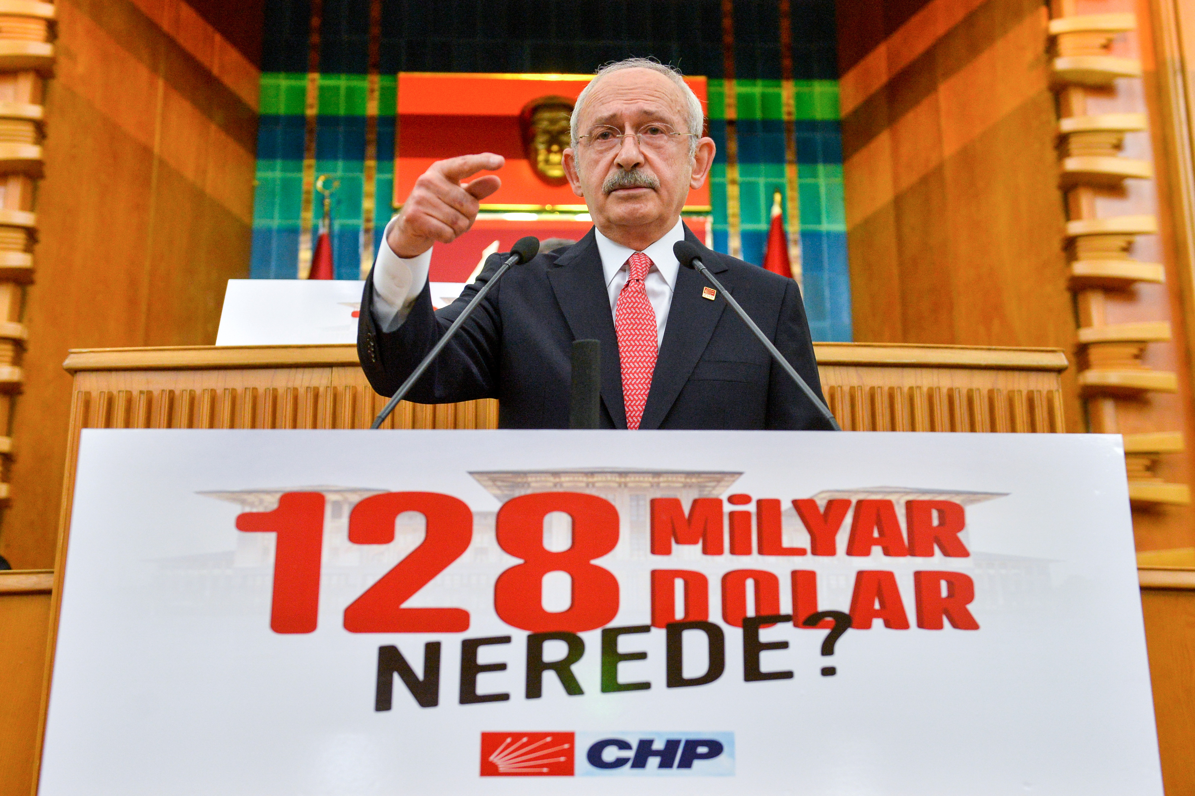 Main opposition CHP leader Kilicdaroglu speaks during at a party meeting in Ankara