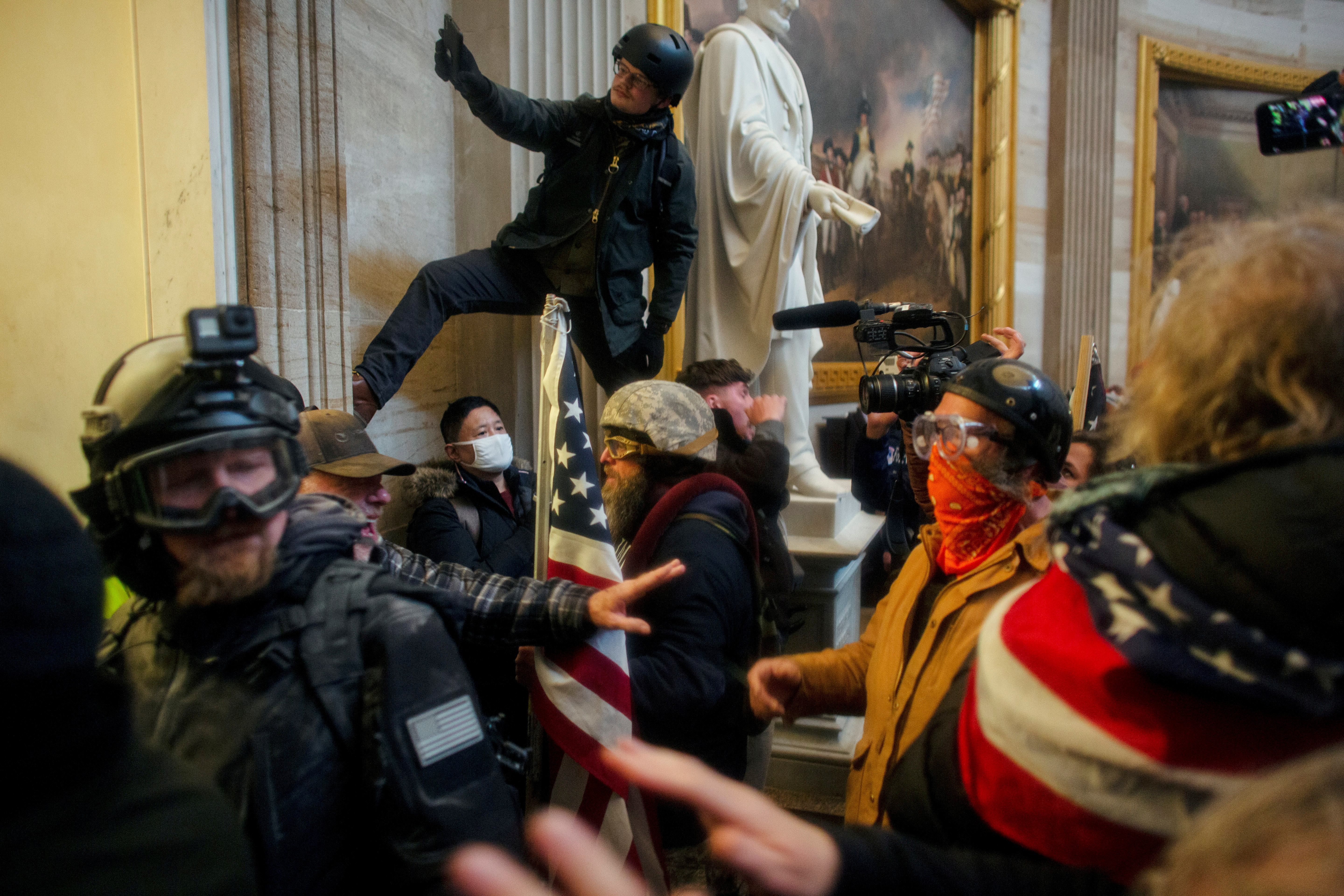 Pro-Trump protesters storm the U.S. Capitol to contest the certification of the 2020 U.S. presidential election results by the U.S. Congress, at the U.S. Capitol Building in Washington, D.C., U.S. January 6, 2021. REUTERS/Ahmed Gaber