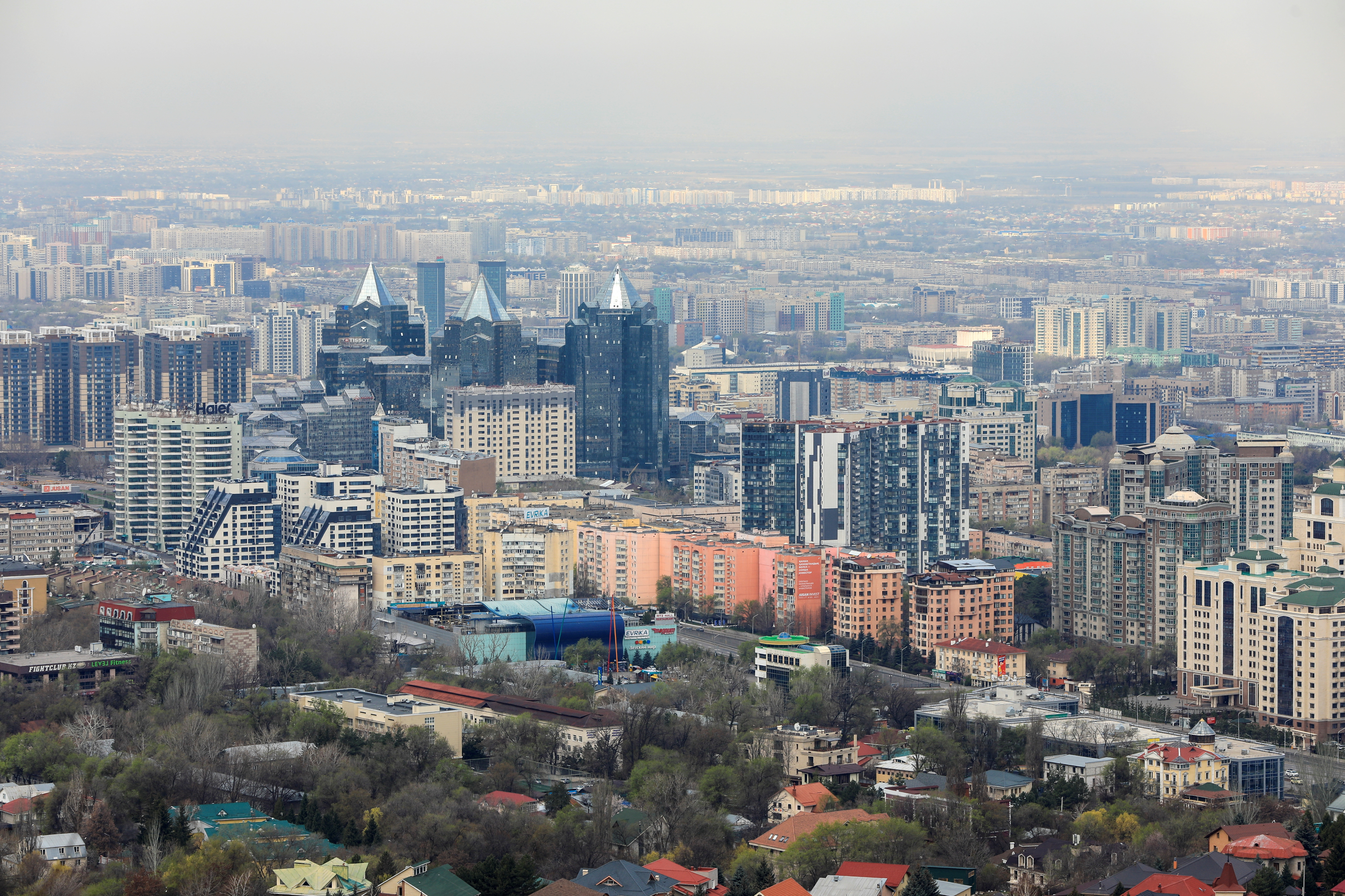 A general view shows the city of Almaty