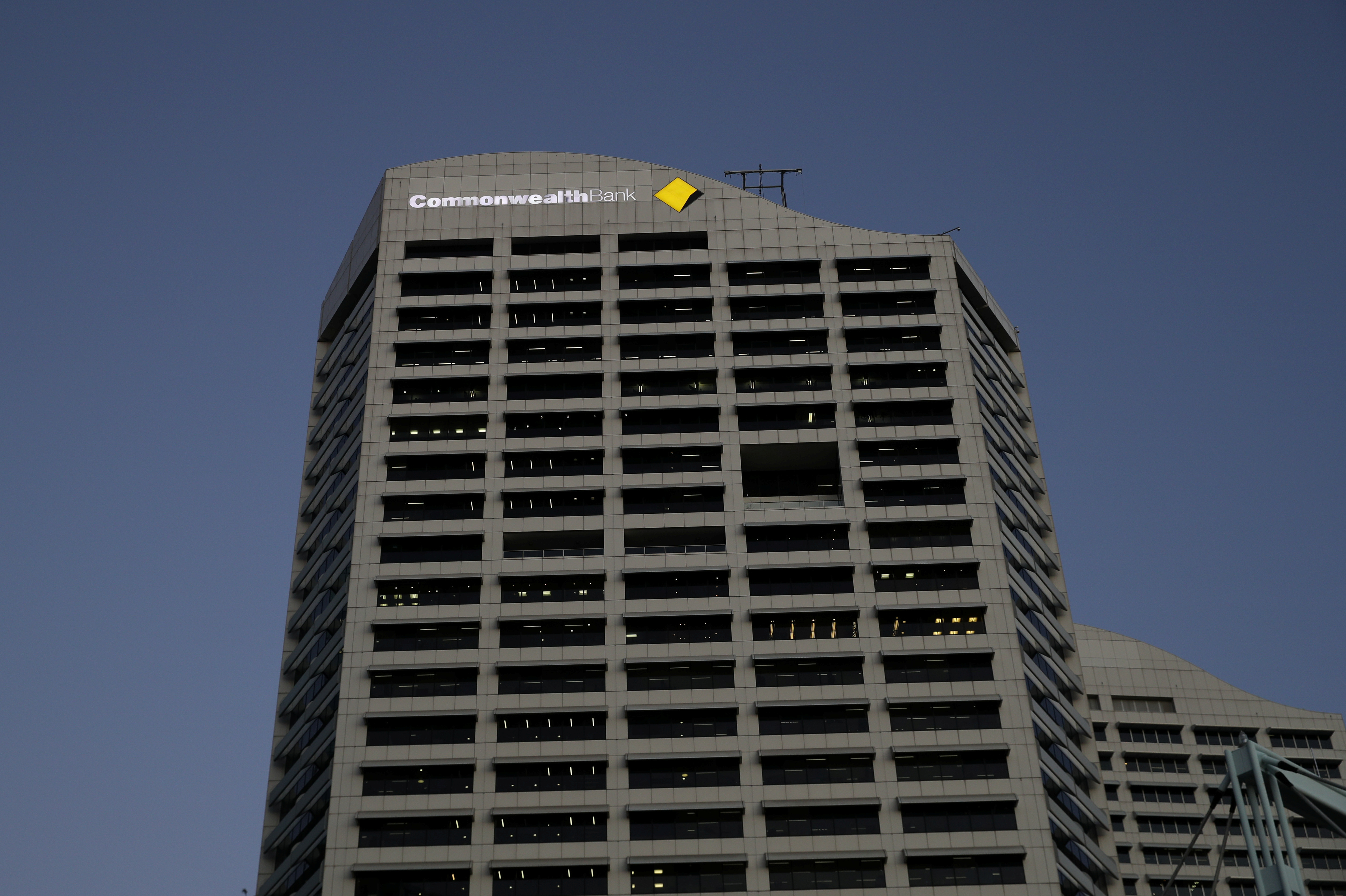 An office building with Commonwealth Bank logo is seen amidst the easing of the coronavirus disease (COVID-19) restrictions in the Central Business District of Sydney, Australia, June 3, 2020. Picture taken June 3, 2020.  REUTERS/Loren Elliott